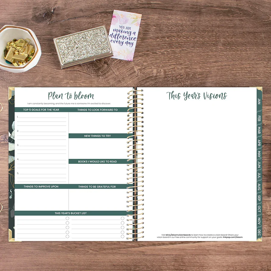 2026 Hard Cover Planner, 8.5" x 11", Eucalyptus, Green - Image 17