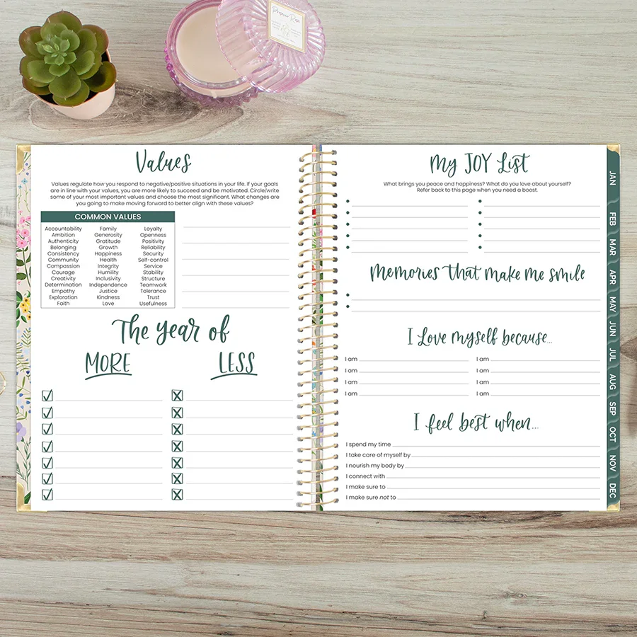 2026 Hard Cover Planner, 8.5" x 11", Garden Party, Beige - Image 16