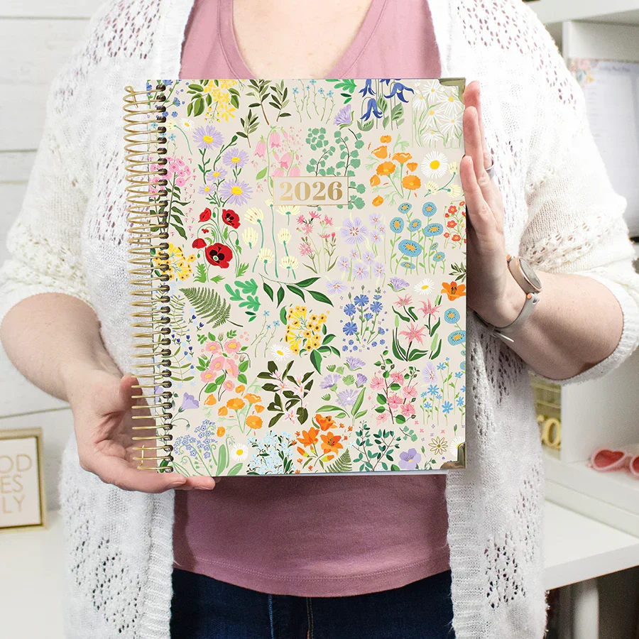 2026 Hard Cover Planner, 8.5" x 11", Garden Party, Beige - Image 2