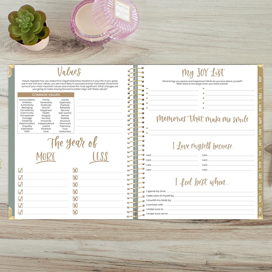 2026 Hard Cover Planner, 8.5" x 11", Linen, Green - Image 17