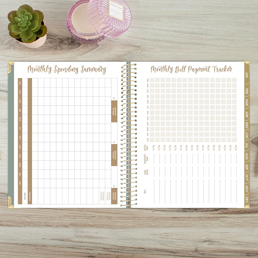 2026 Hard Cover Planner, 8.5" x 11", Linen, Green - Image 19