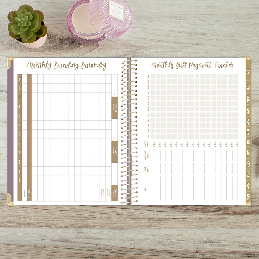 2026 Hard Cover Planner, 8.5" x 11", Linen, Purple - Image 17