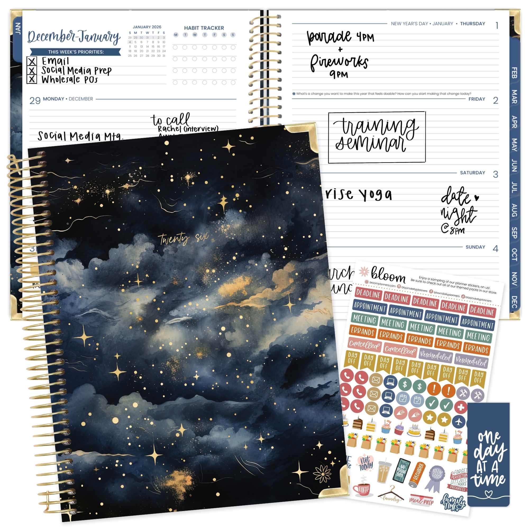 2026 Hard Cover Planner, 8.5" x 11", Midnight Sky - Image 3