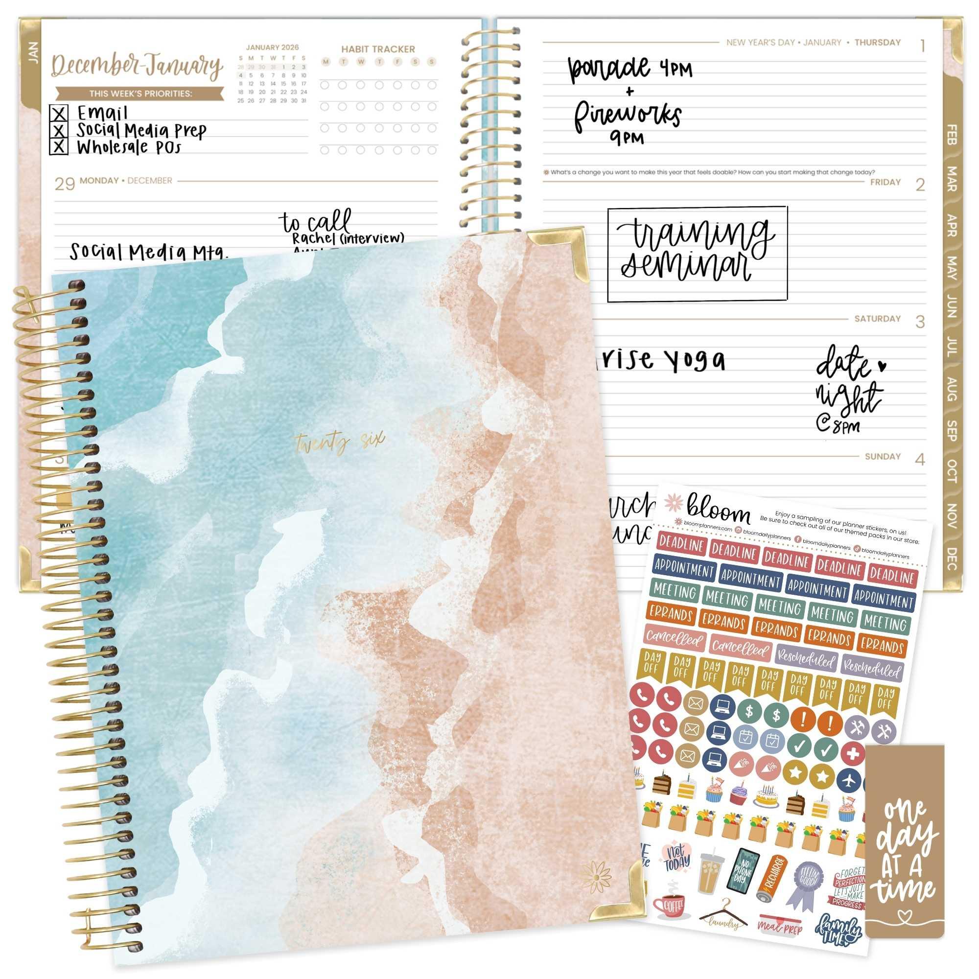 2026 Hard Cover Planner, 8.5" x 11", Ocean Oasis - Image 3