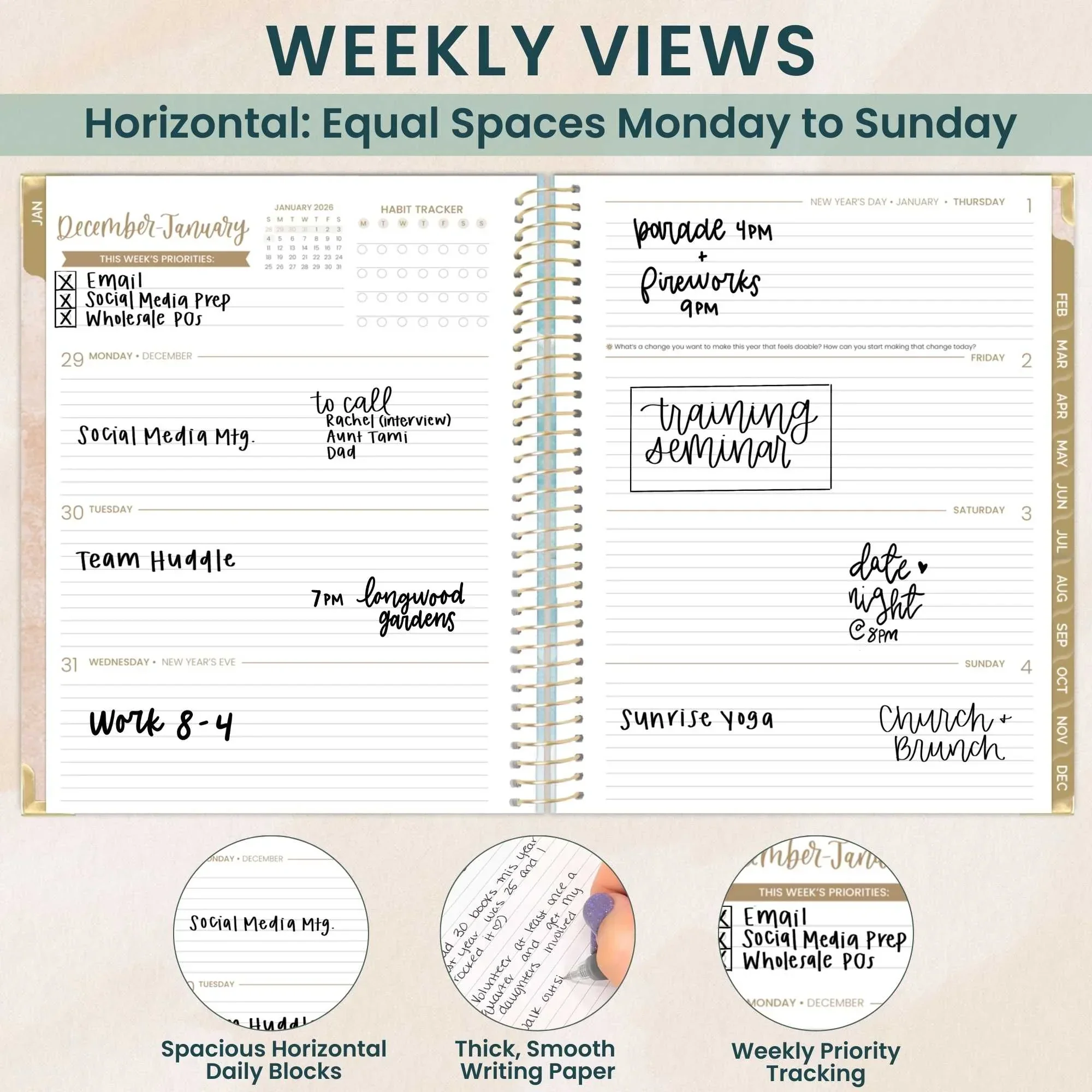 2026 Hard Cover Planner, 8.5" x 11", Ocean Oasis - Image 5