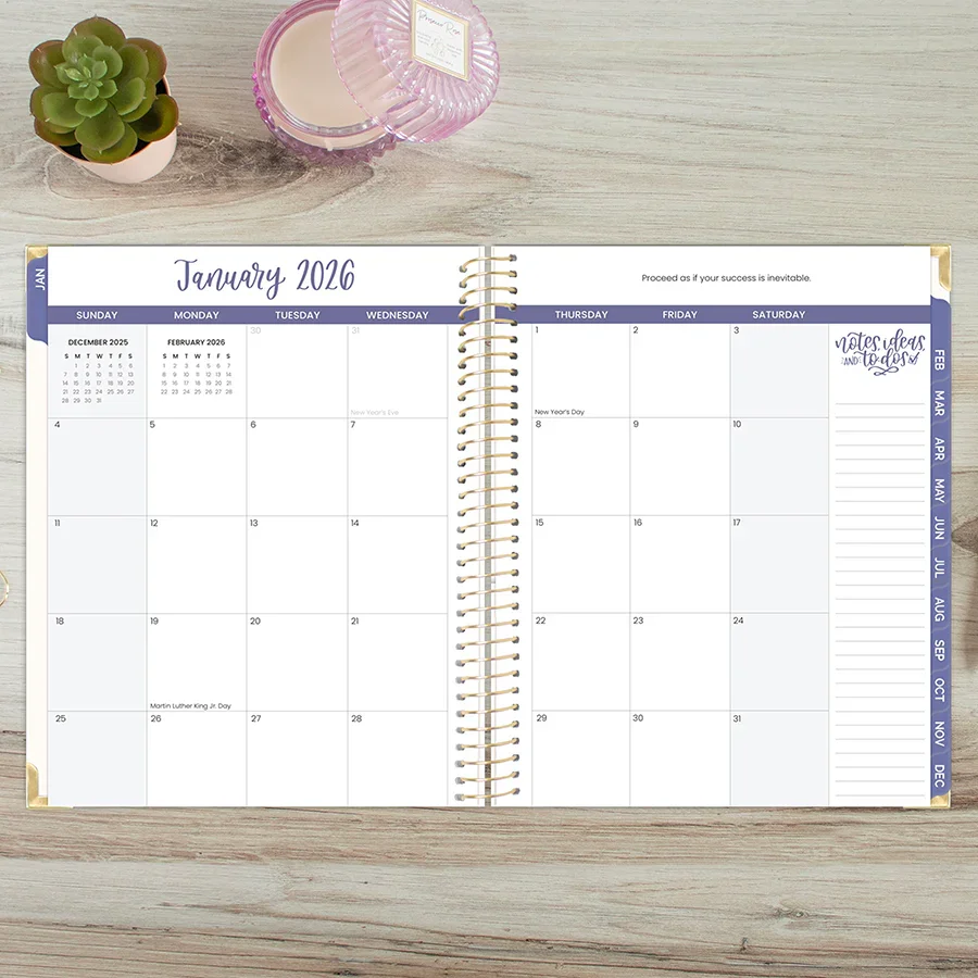 2026 Hard Cover Planner, 8.5" x 11", Spread Kindness Like Wildflowers - Image 14