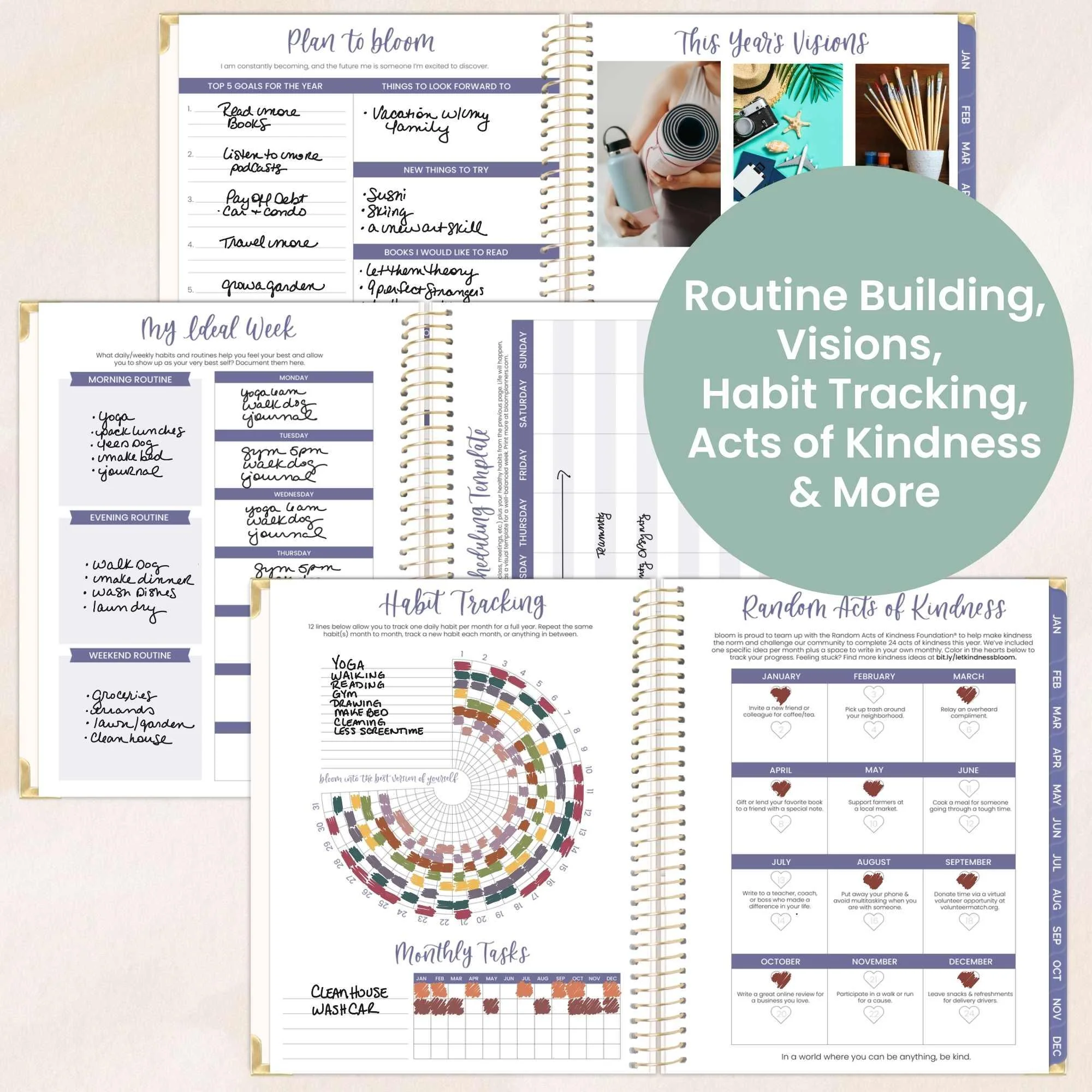 2026 Hard Cover Planner, 8.5" x 11", Spread Kindness Like Wildflowers - Image 7