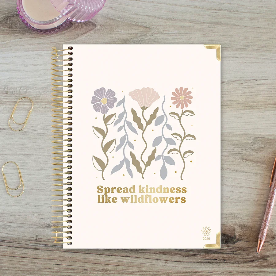 2026 Hard Cover Planner, 8.5" x 11", Spread Kindness Like Wildflowers - Image 9