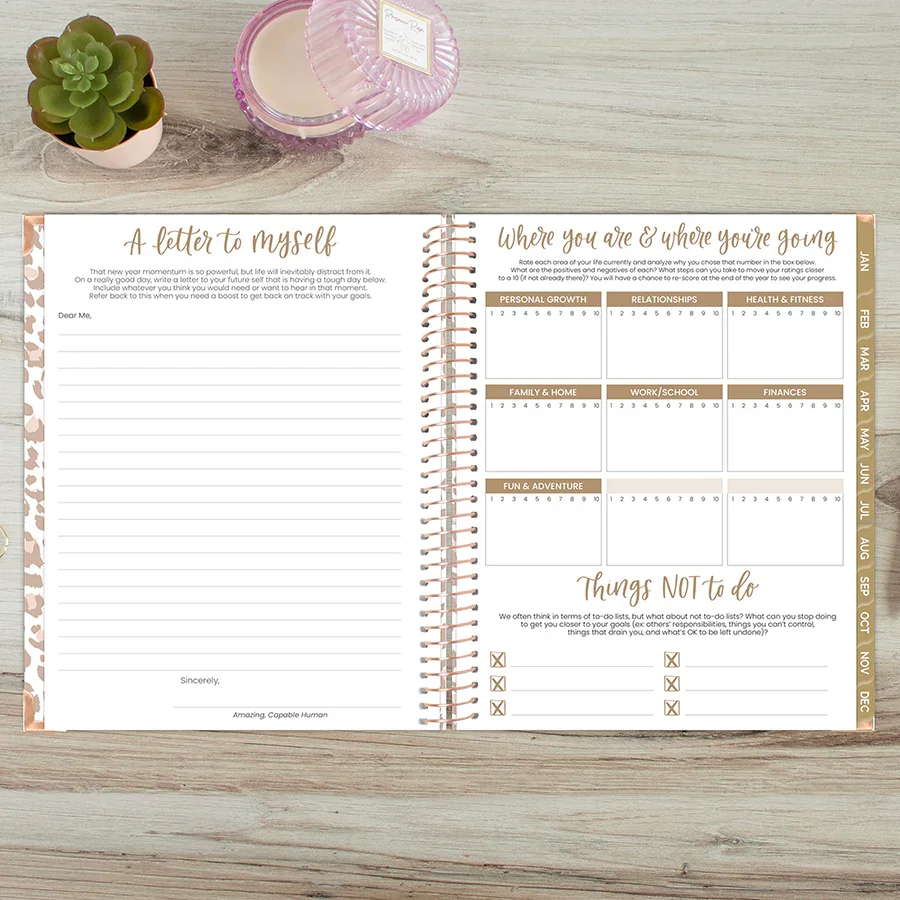 2026 Hard Cover Planner, 8.5" x 11", Tan Leopard - Image 16