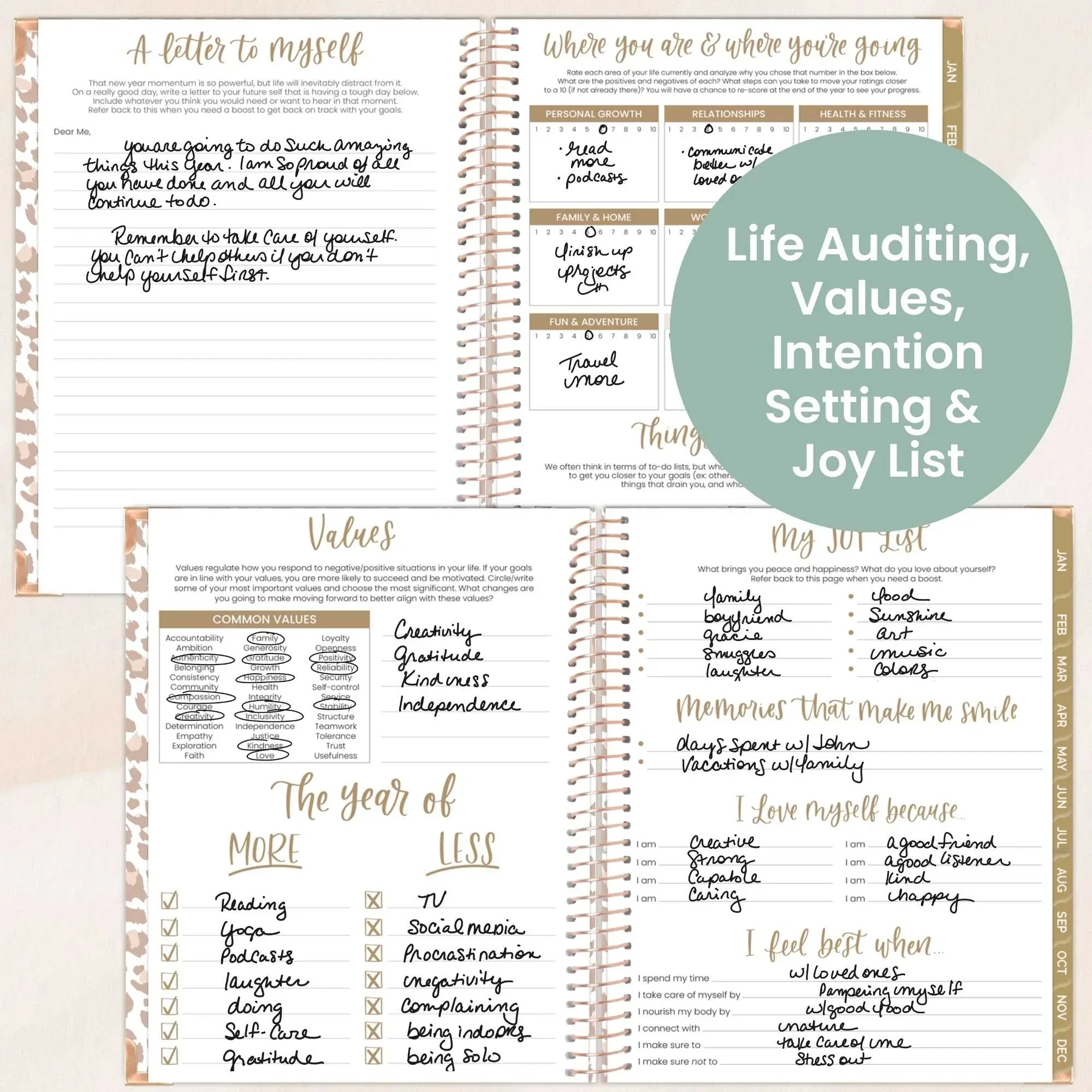2026 Hard Cover Planner, 8.5" x 11", Tan Leopard - Image 6