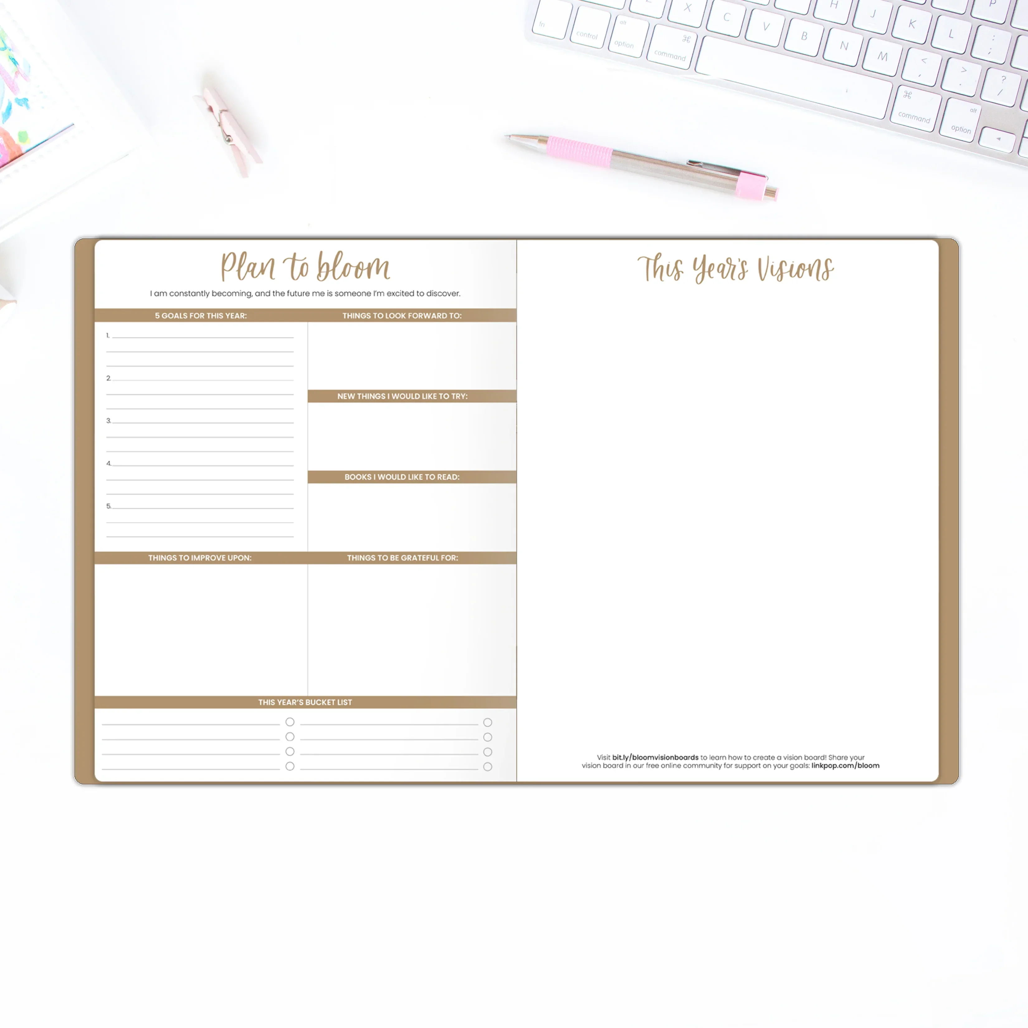 2026 Monthly Planner, 9" x 12", Gold Floral Stamp - Image 13