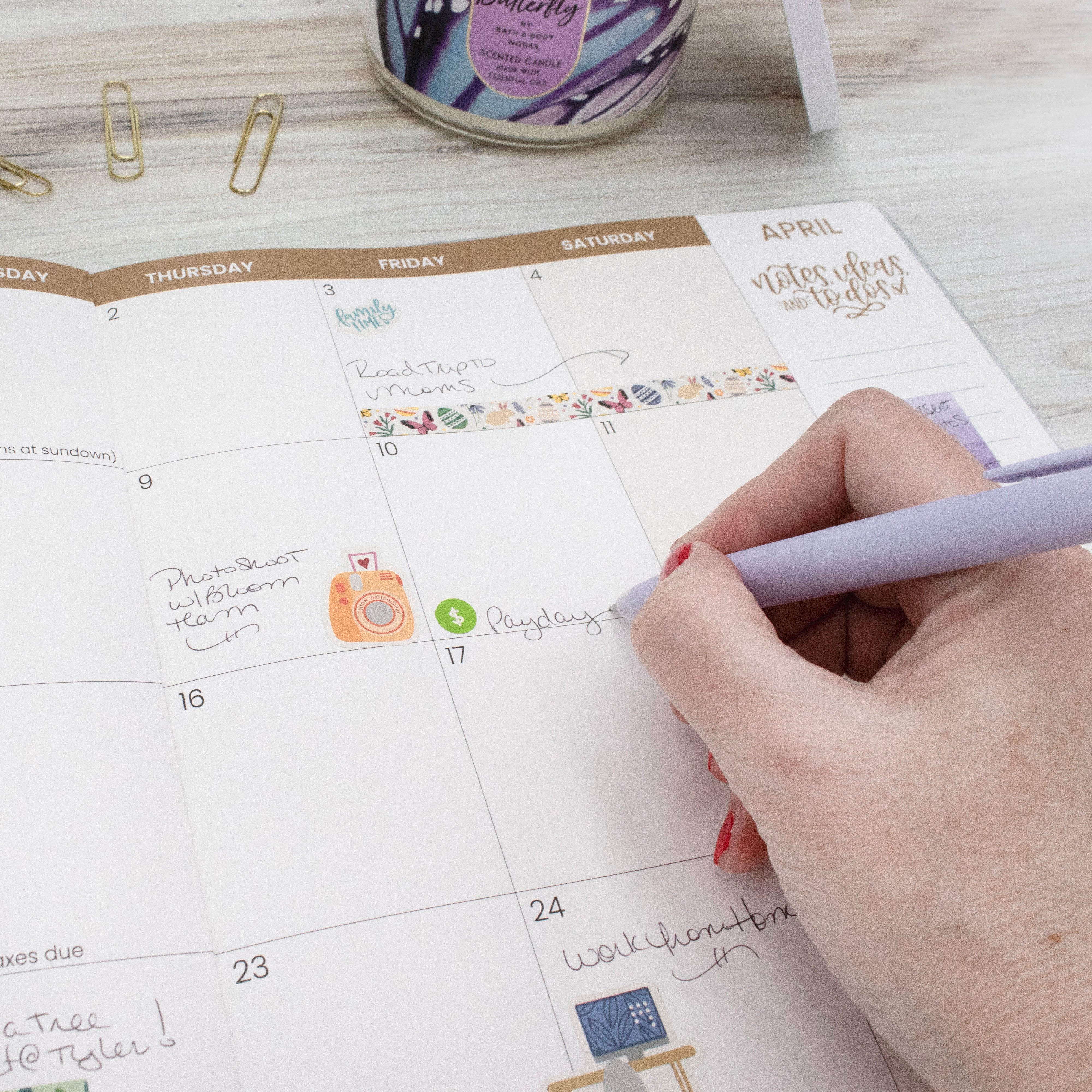 2026 Monthly Planner, 9" x 12", Gold Floral Stamp - Image 8