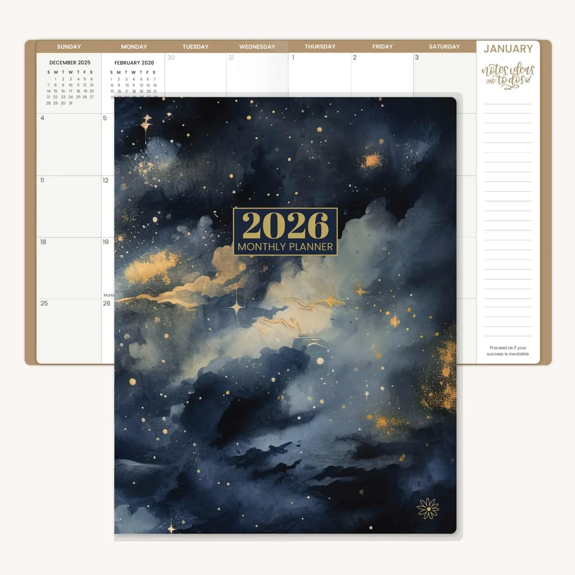 2026 Monthly Planner, 9" x 12", Midnight Sky - Image 3
