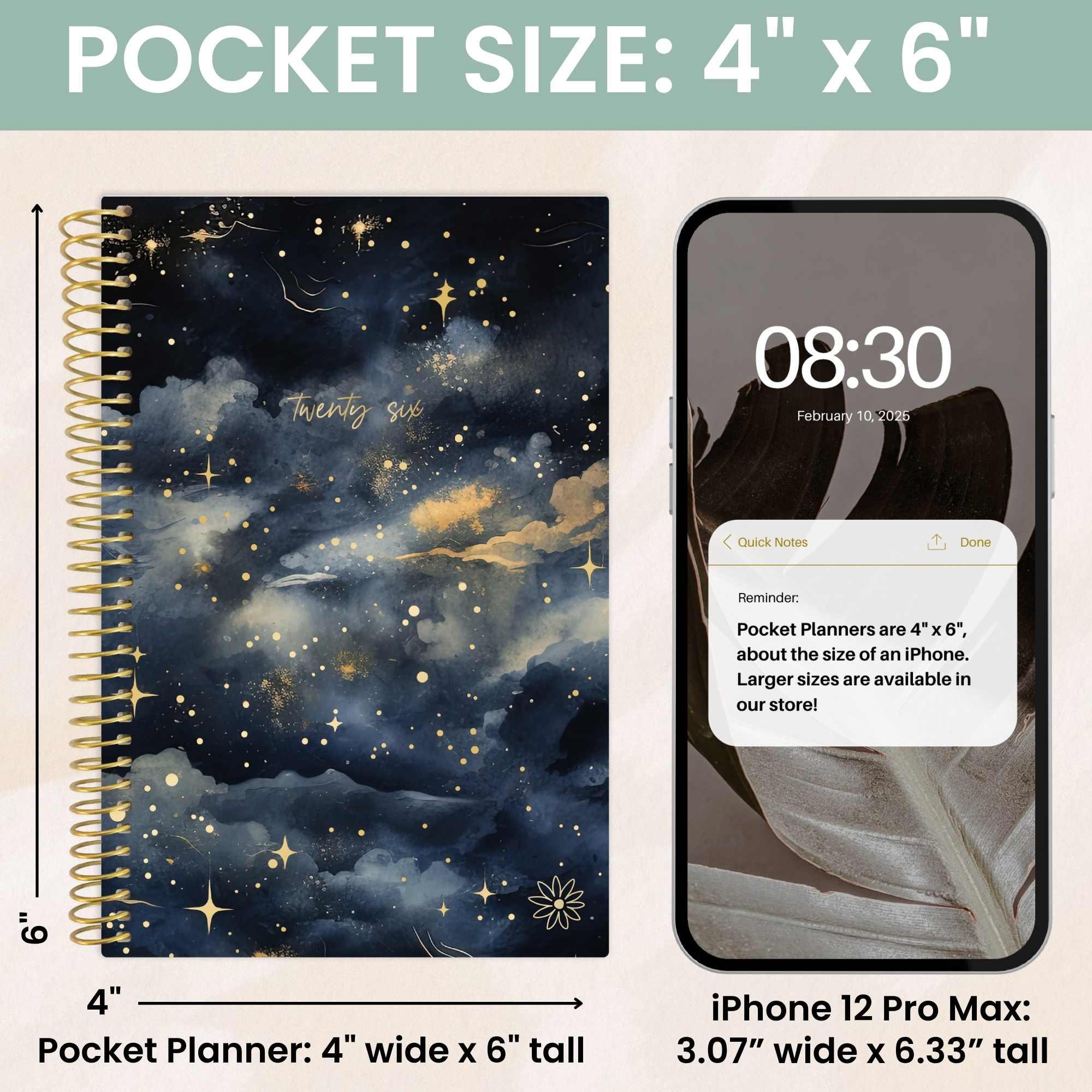 2026 Soft Cover Planner, 4" x 6", Midnight Sky - Image 7