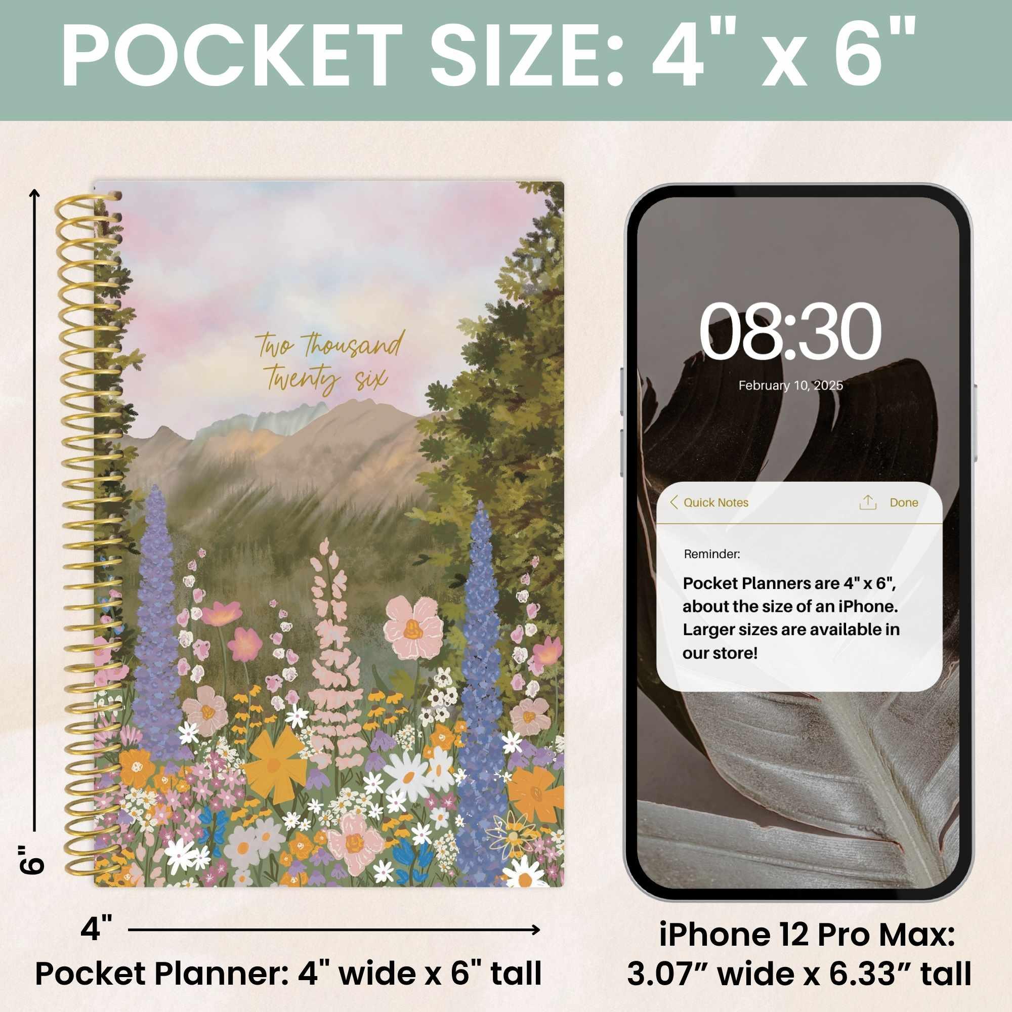 2026 Soft Cover Planner, 4" x 6", Wildflower Mountainside - Image 19