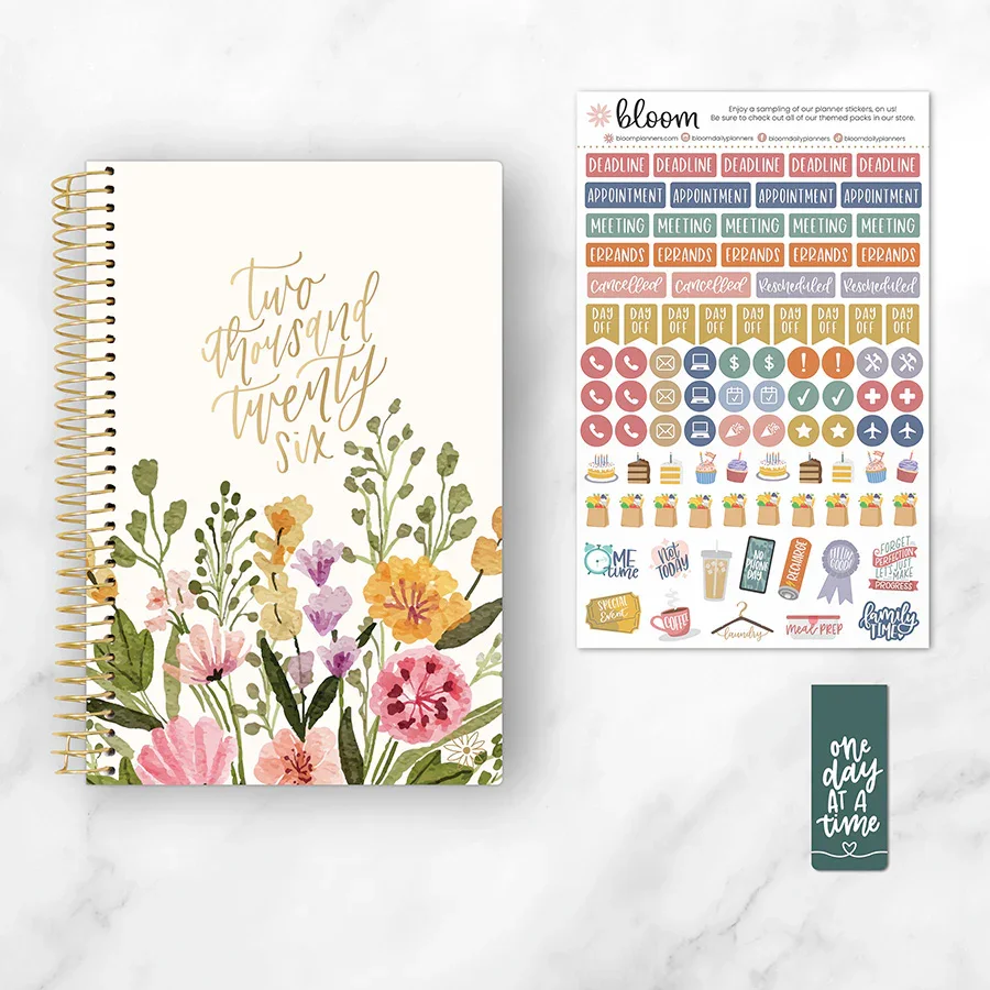 2026 Soft Cover Planner, 5.5" x 8.25", Beige Bouquet - Image 8