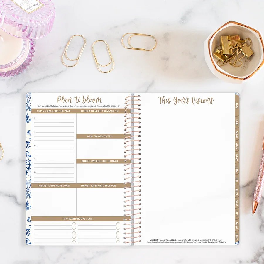 2026 Soft Cover Planner, 5.5" x 8.25", Blue & White Floral - Image 17