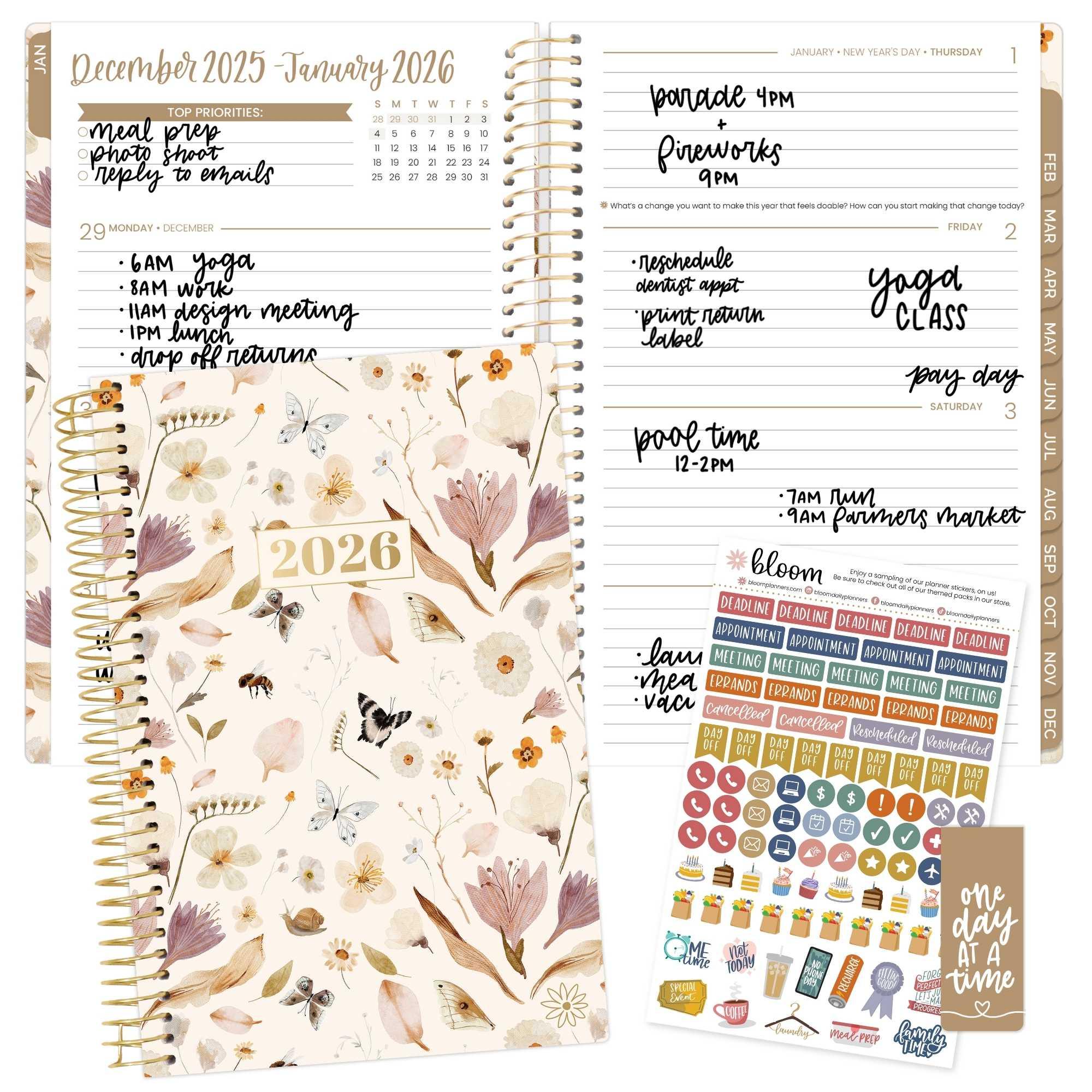 2026 Soft Cover Planner, 5.5" x 8.25", Butterfly Garden - Image 3