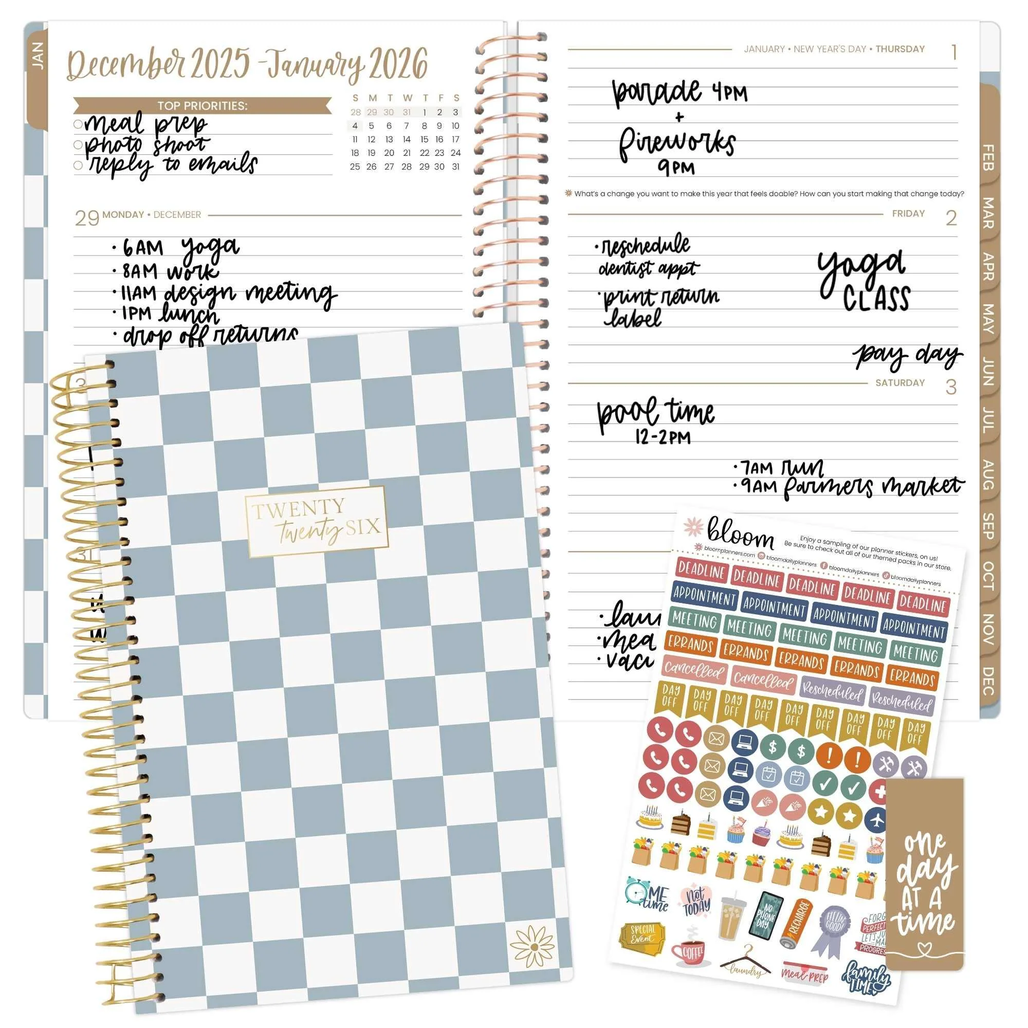 2026 Soft Cover Planner, 5.5" x 8.25", Checkered - Image 3