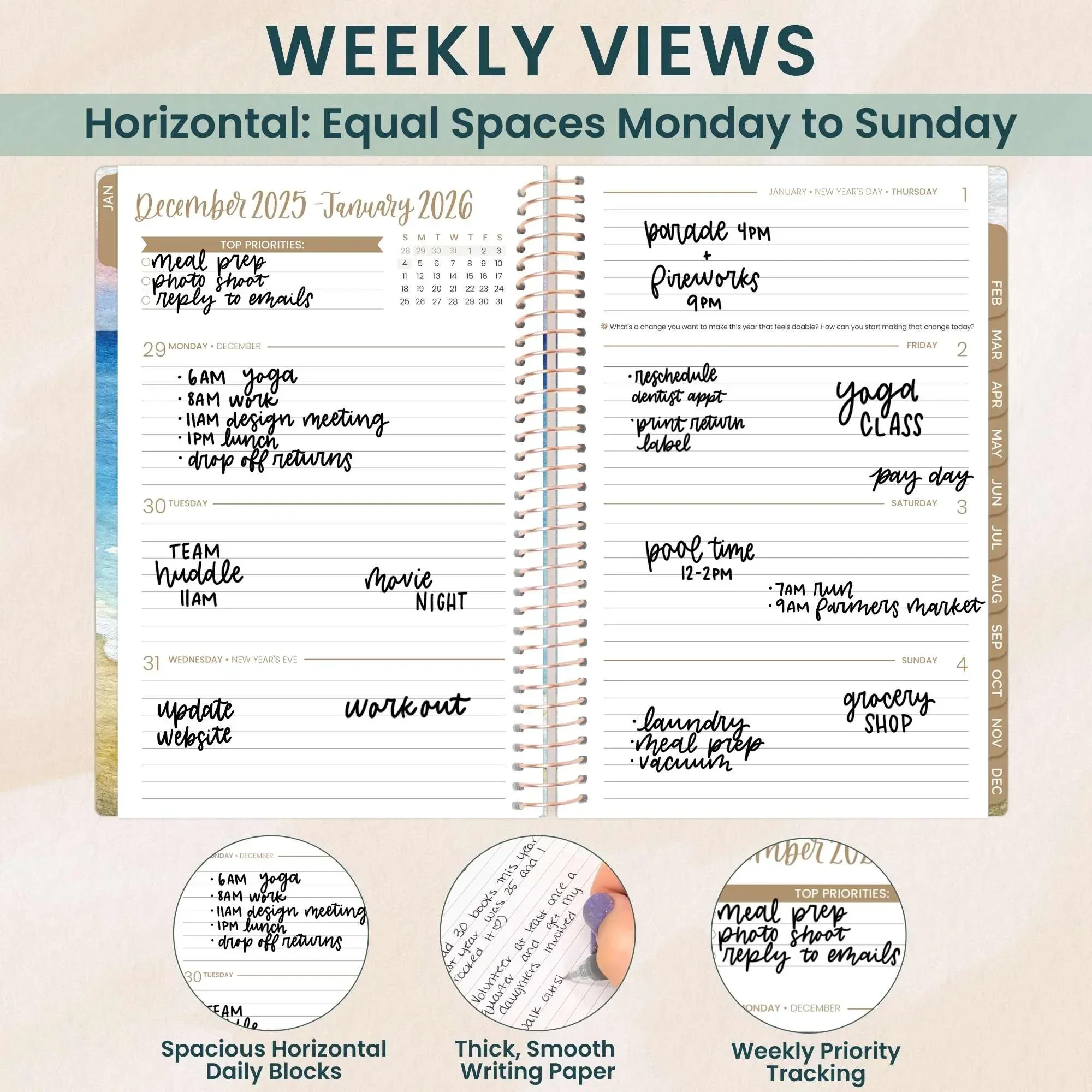 2026 Soft Cover Planner, 5.5" x 8.25", Coastal Calm - Image 5