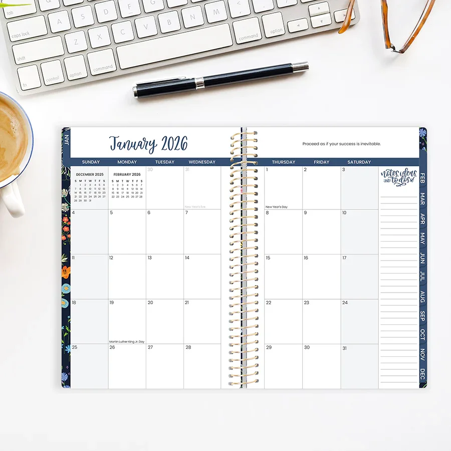 2026 Soft Cover Planner, 5.5" x 8.25", Garden Party, Navy - Image 13