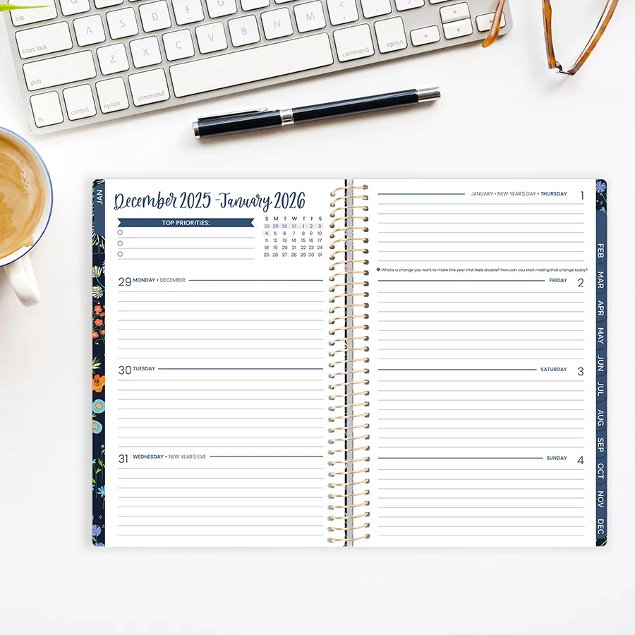 2026 Soft Cover Planner, 5.5" x 8.25", Garden Party, Navy - Image 14