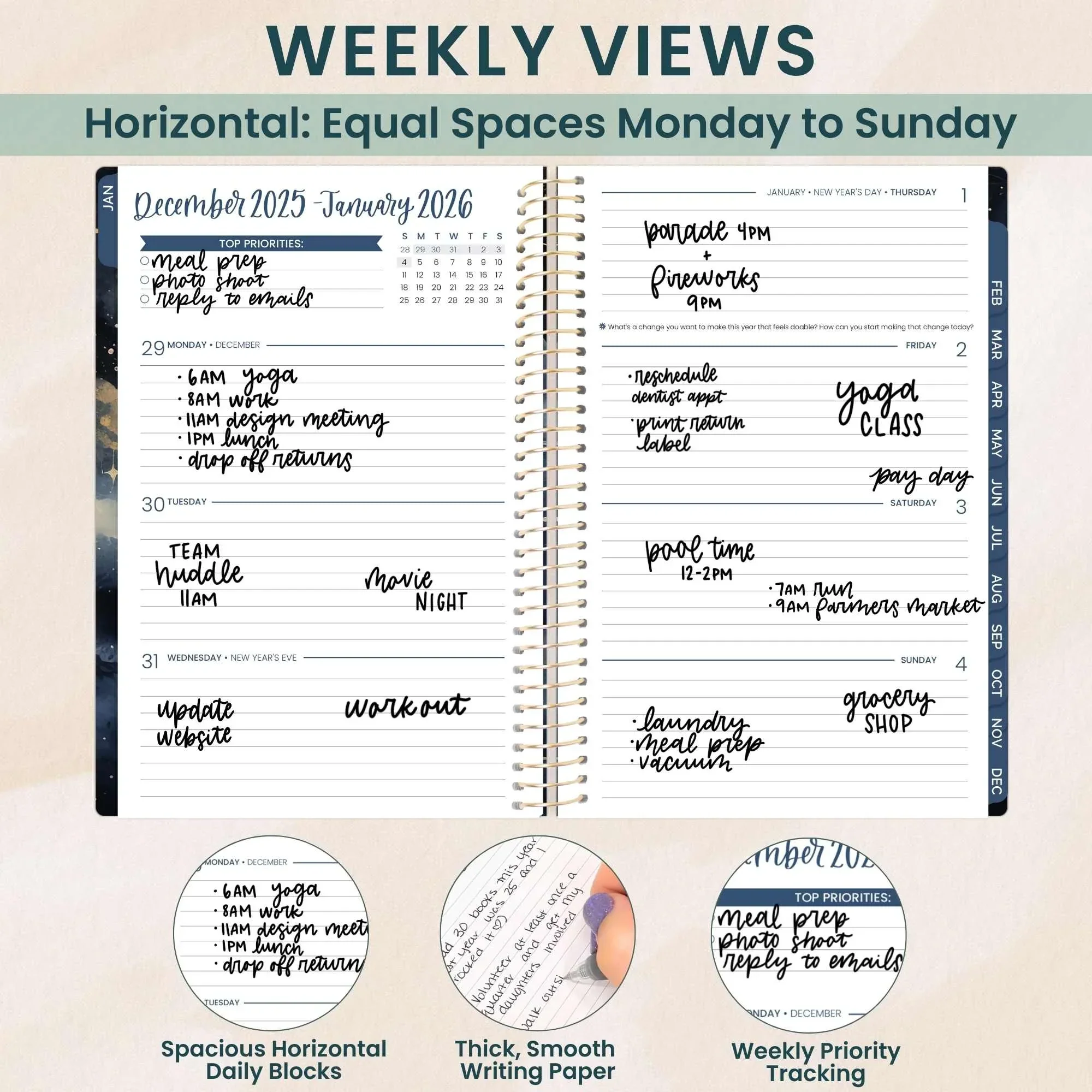 2026 Soft Cover Planner, 5.5" x 8.25", Midnight Sky - Image 4