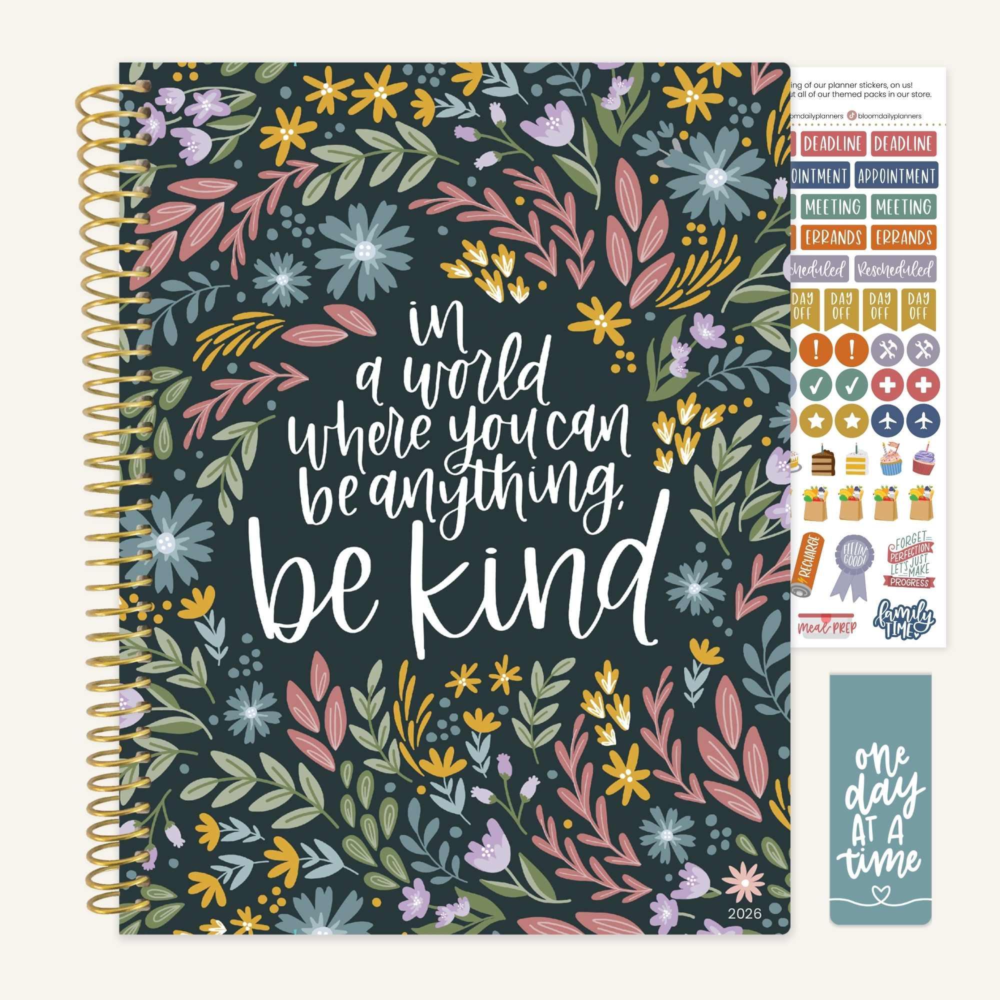 2026 Soft Cover Planner, 8.5" x 11", Be Kind