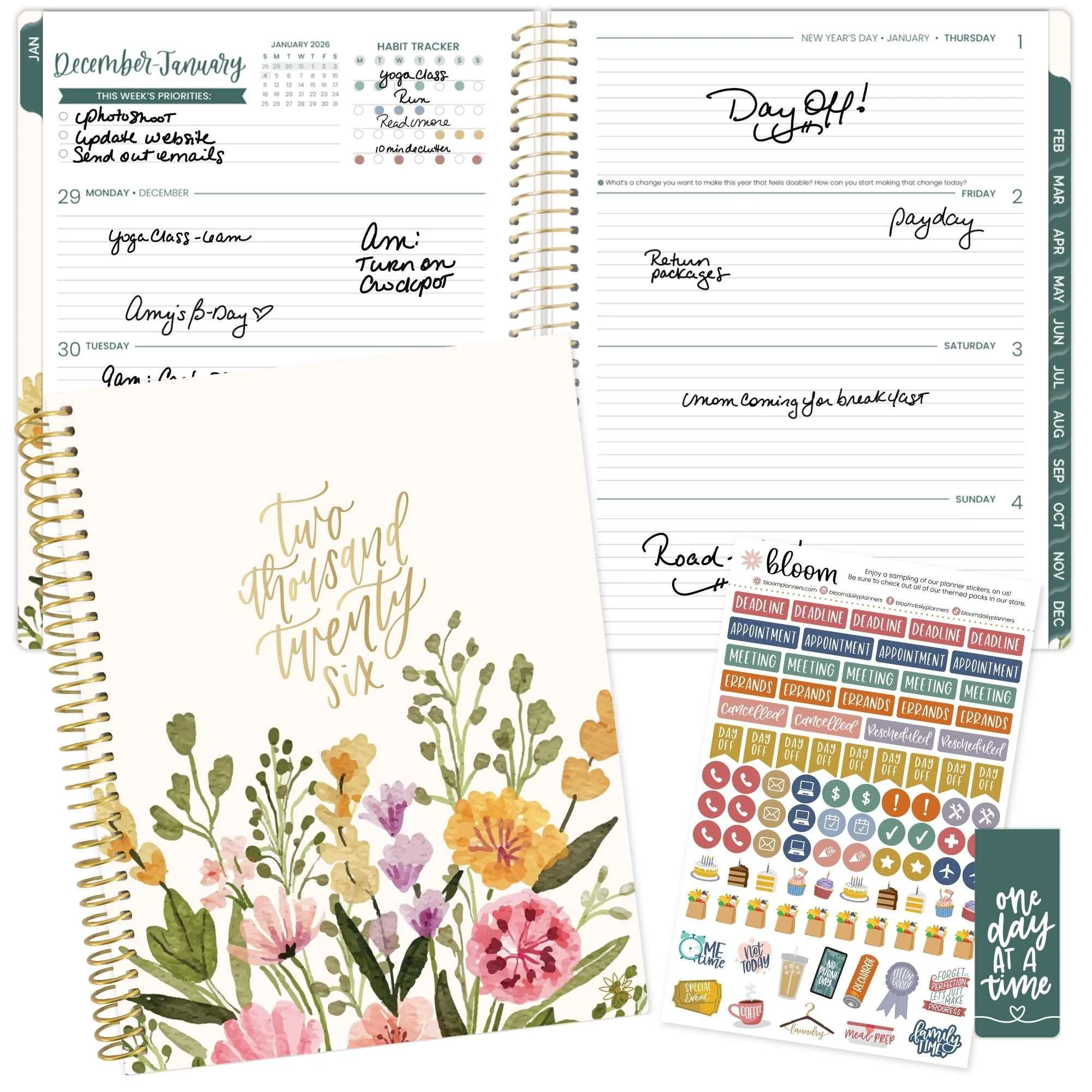 2026 Soft Cover Planner, 8.5" x 11", Beige Bouquet - Image 18