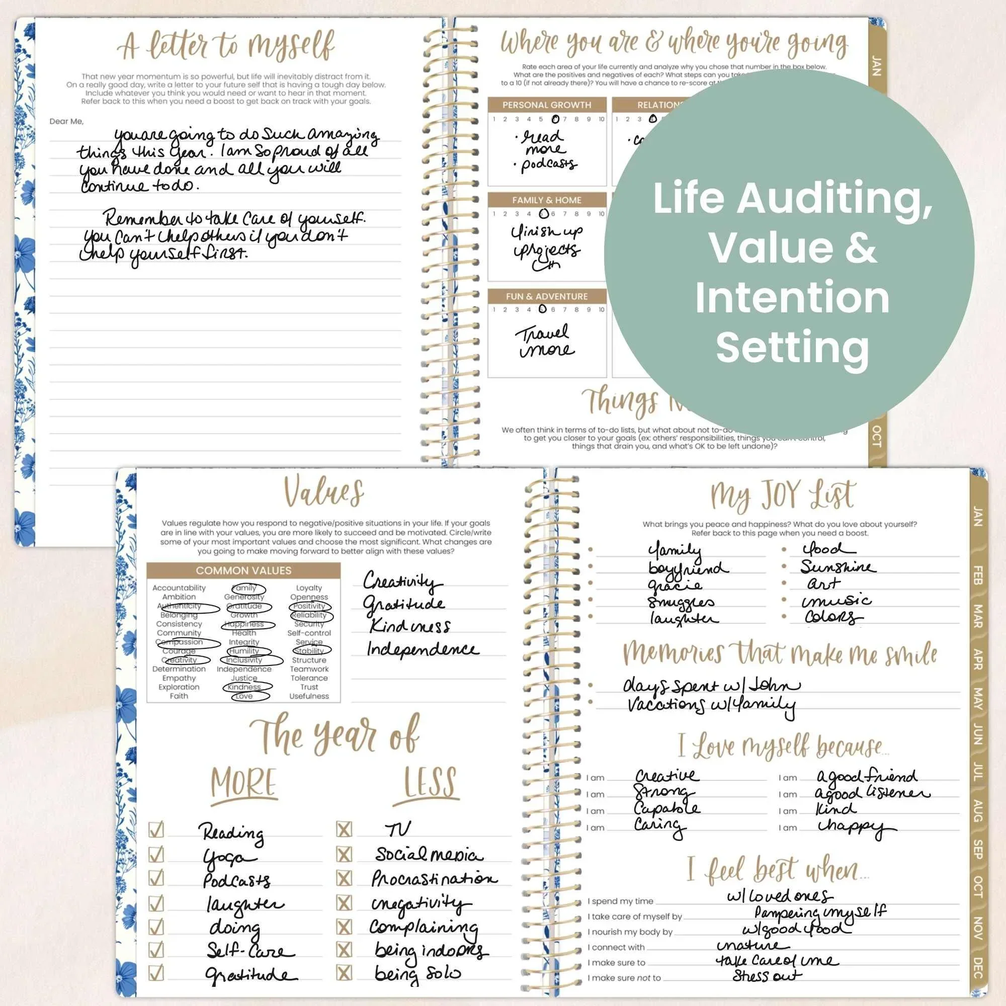 2026 Soft Cover Planner, 8.5" x 11", Blue & White Floral - Image 5