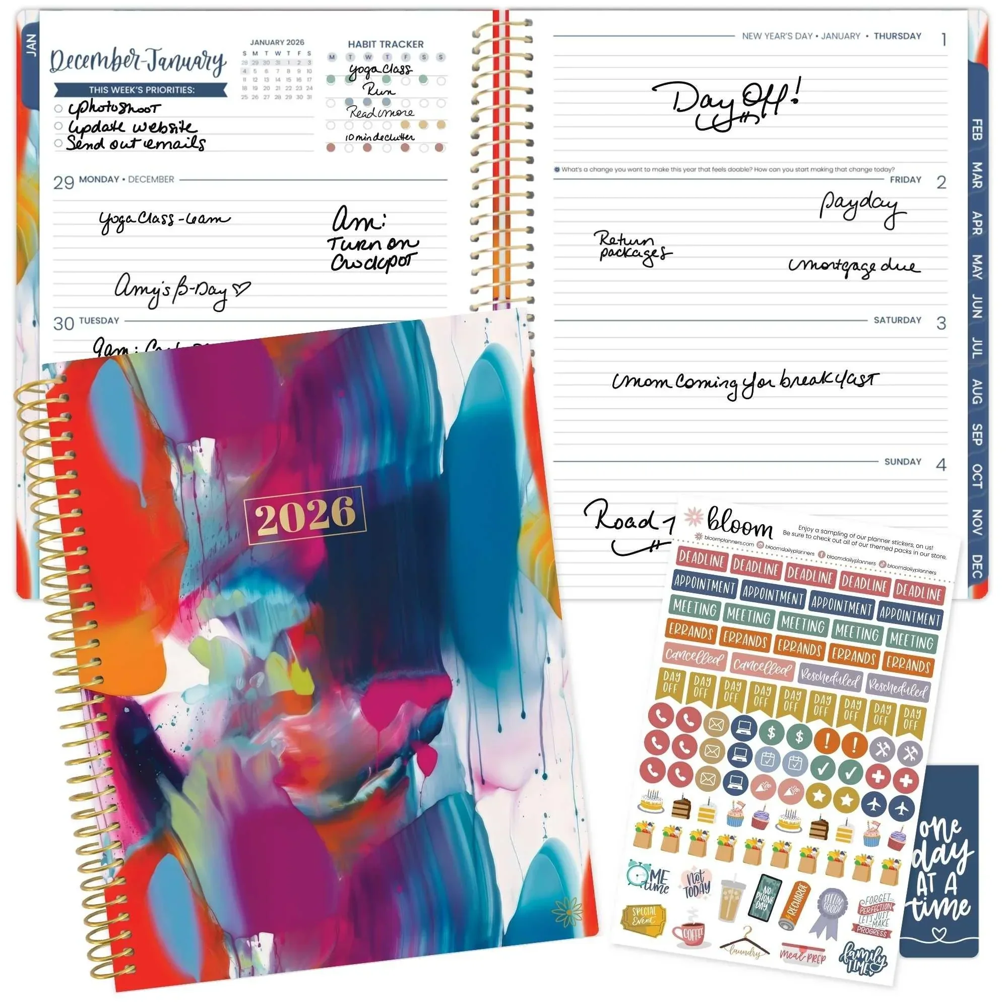 2026 Soft Cover Planner, 8.5" x 11", Brilliant Brushstrokes - Image 19