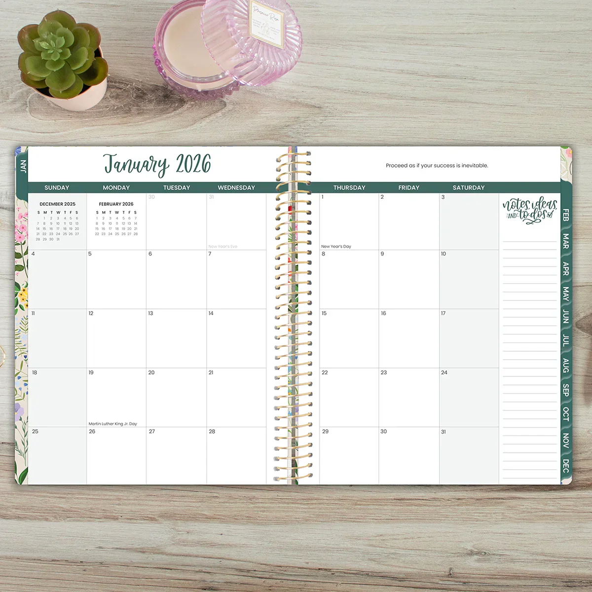 2026 Soft Cover Planner, 8.5" x 11", Garden Party, Beige - Image 12