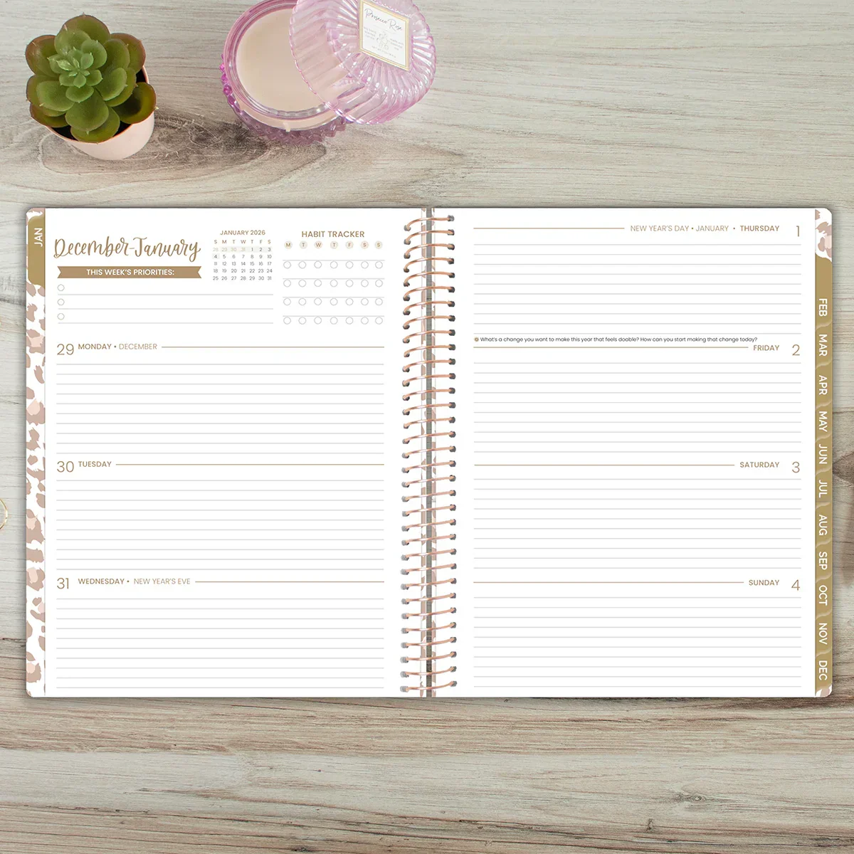2026 Soft Cover Planner, 8.5" x 11", Tan Leopard - Image 13