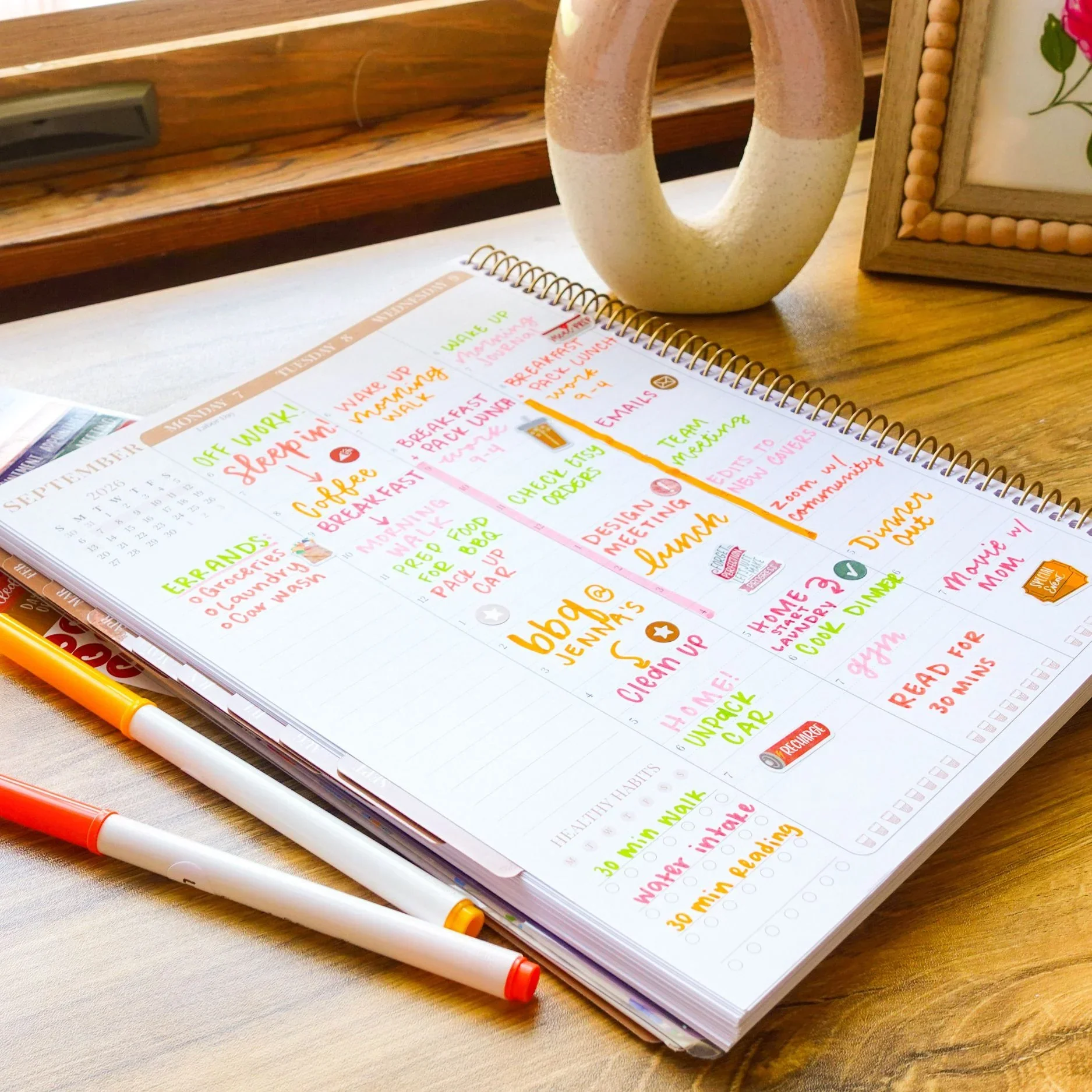 2026 Timed Vertical Weekly Planner, 8.5" x 11", Interchangeable Cover - Image 9