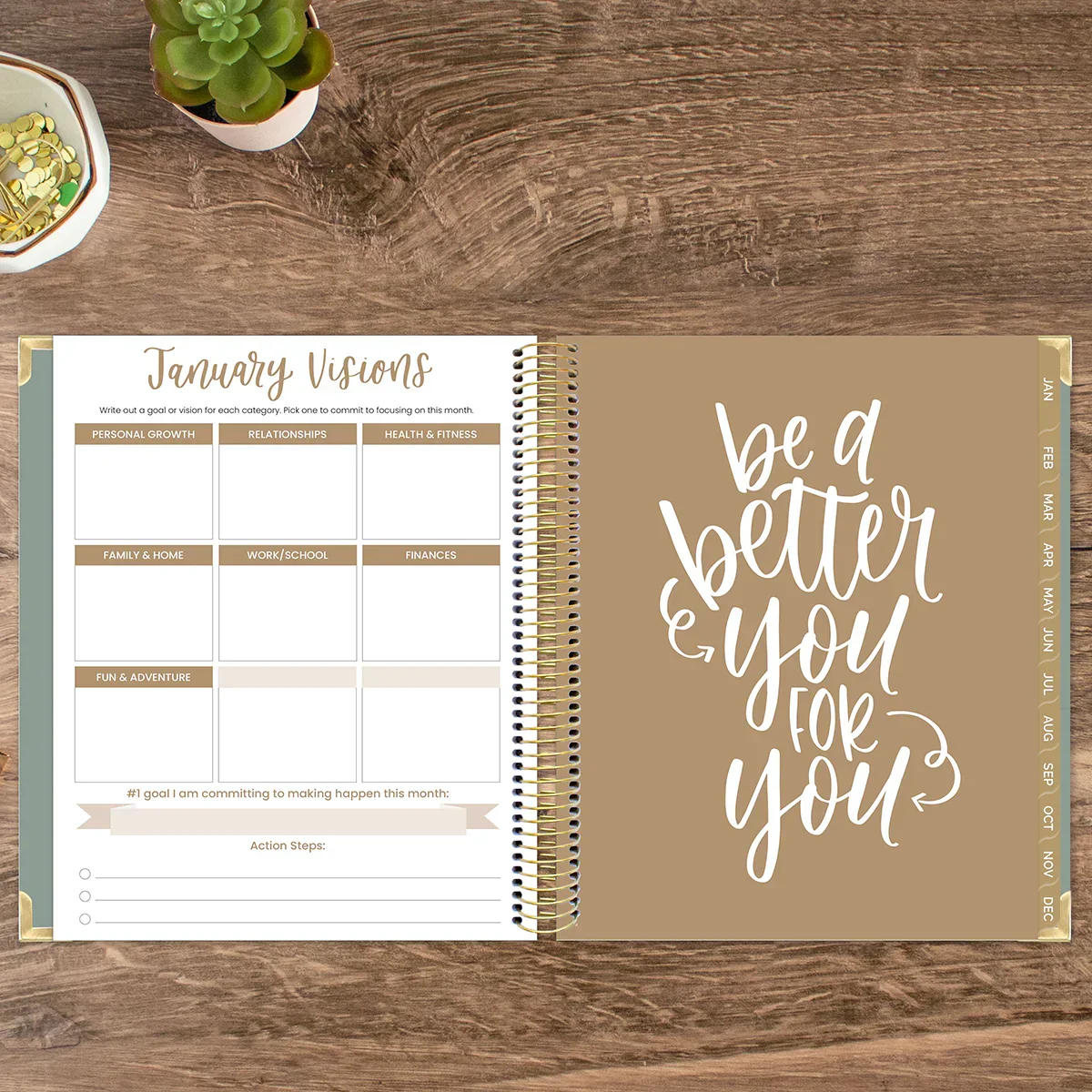 2026 Vision Planner, 7.5" x 9", Green Linen - Image 12