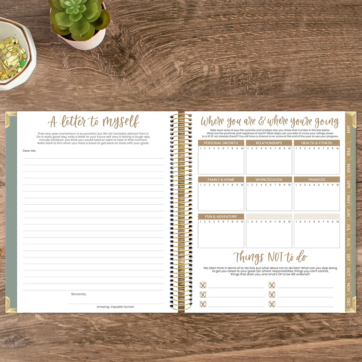2026 Vision Planner, 7.5" x 9", Green Linen - Image 16