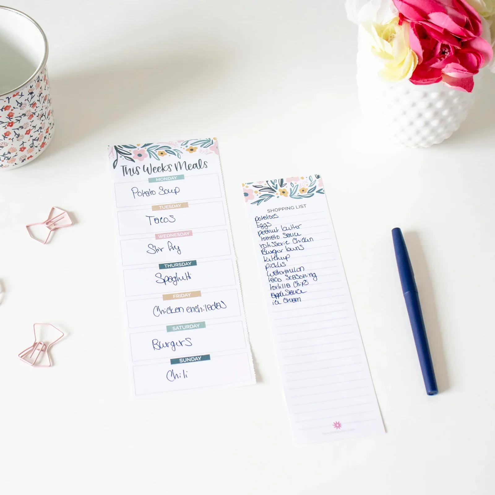 Planning Pad, 6" x 9", Meal Planning Pad with Magnets, Garden Blooms - Image 11