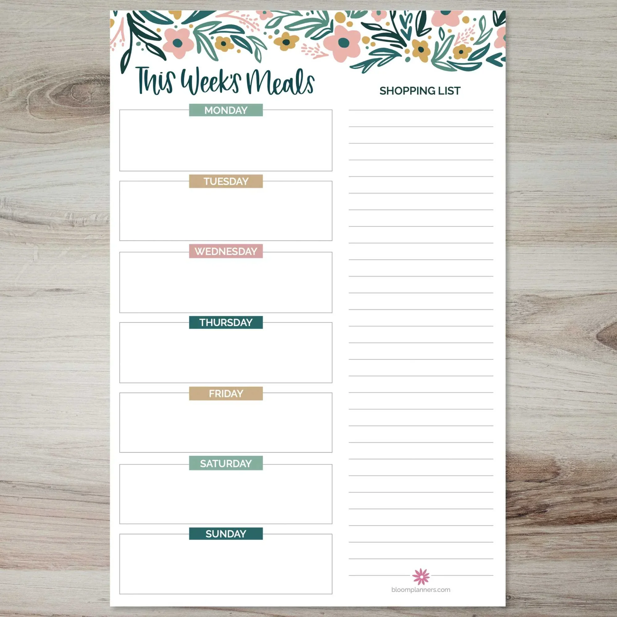 Planning Pad, 6" x 9", Meal Planning Pad with Magnets, Garden Blooms - Image 12
