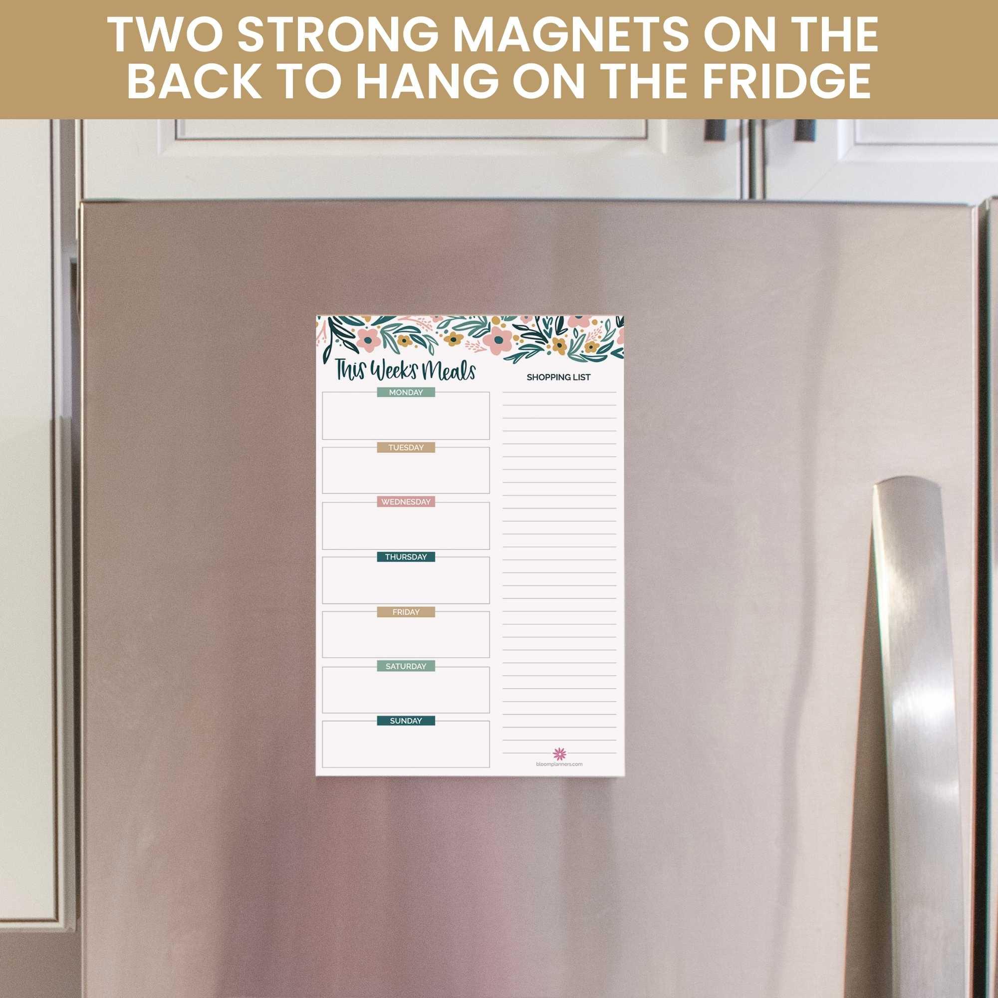 Planning Pad, 6" x 9", Meal Planning Pad with Magnets, Garden Blooms - Image 6