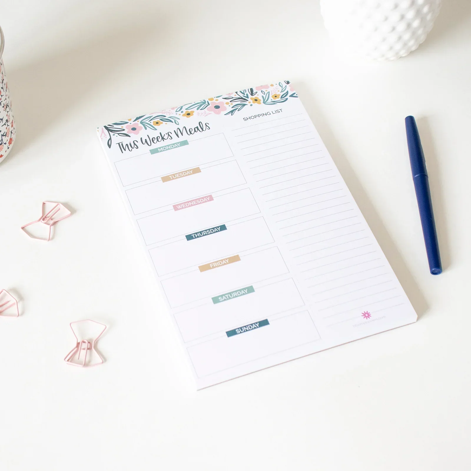 Planning Pad, 6" x 9", Meal Planning Pad with Magnets, Garden Blooms - Image 8
