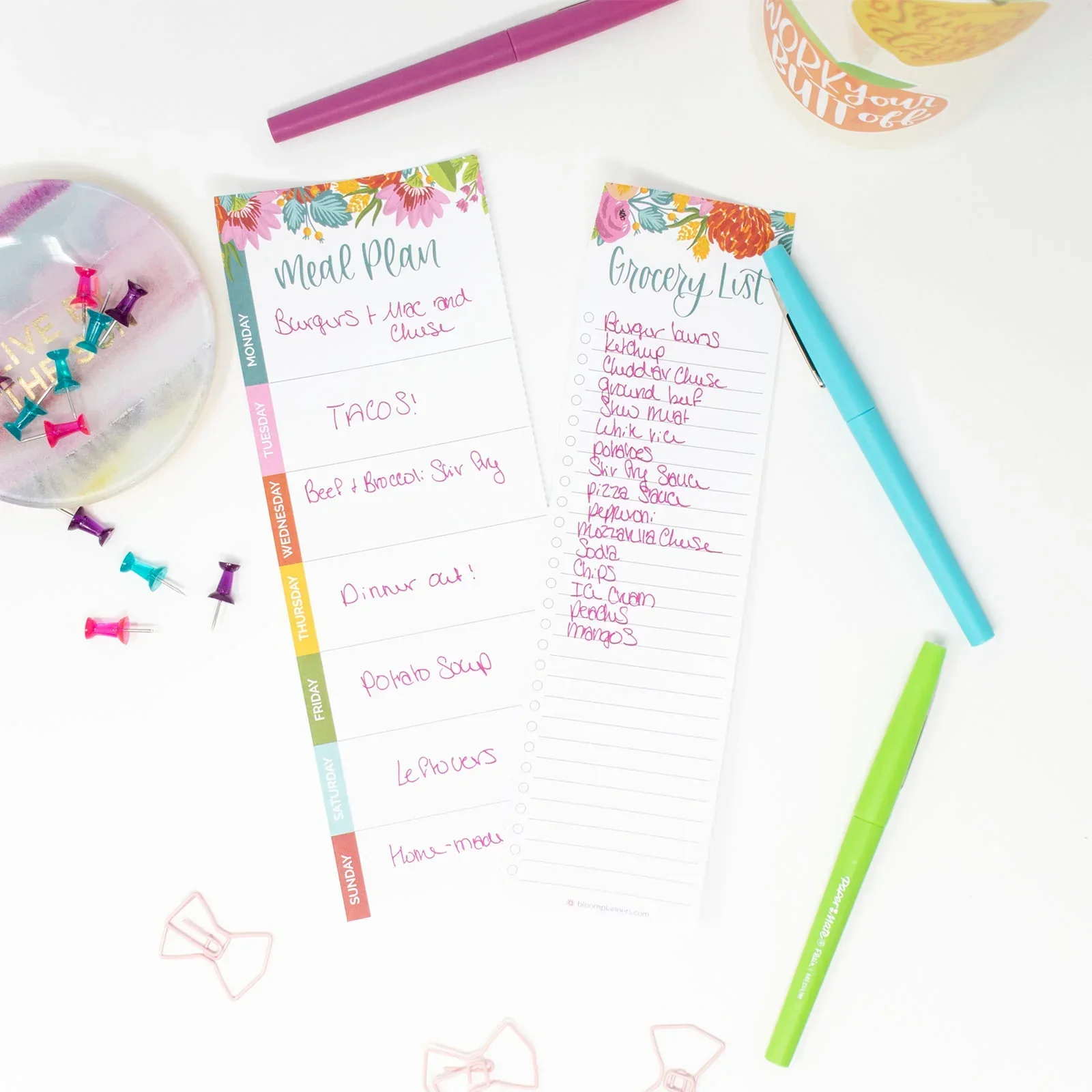 Planning Pad, 6" x 9", Meal Planning Pad with Magnets, Pink Floral - Image 11