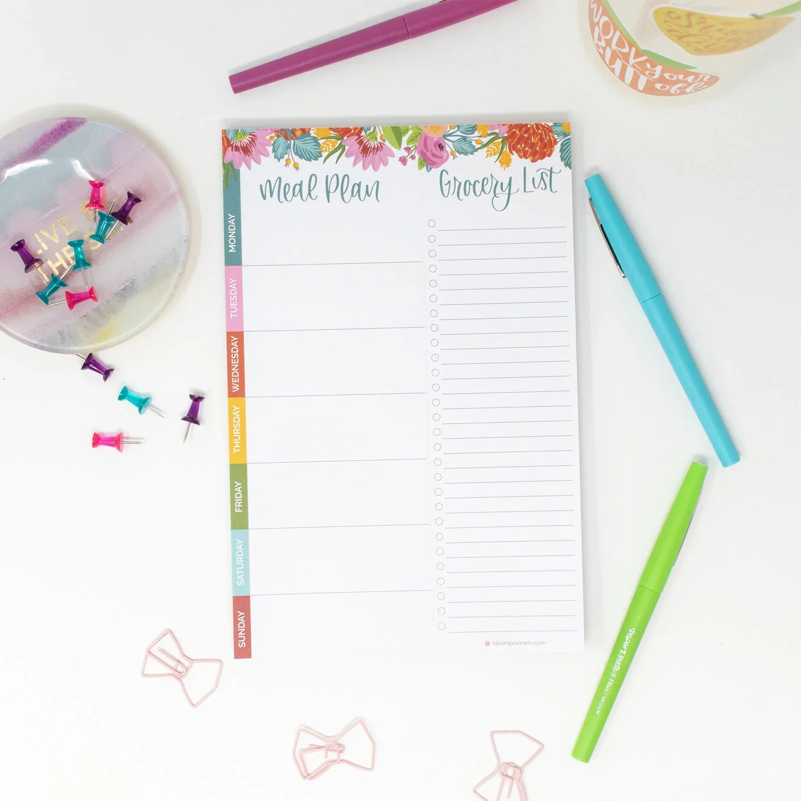 Planning Pad, 6" x 9", Meal Planning Pad with Magnets, Pink Floral - Image 12