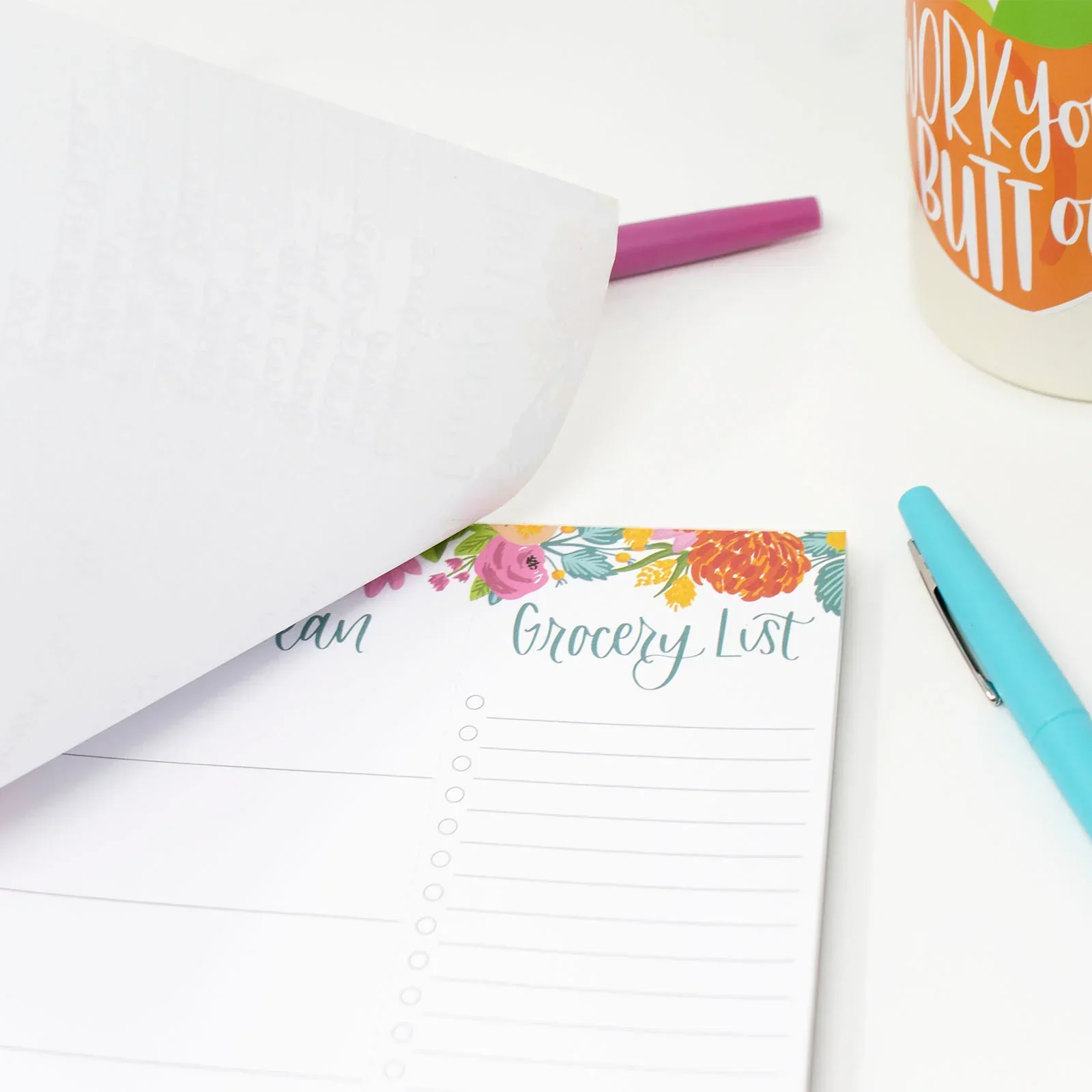 Planning Pad, 6" x 9", Meal Planning Pad with Magnets, Pink Floral - Image 9