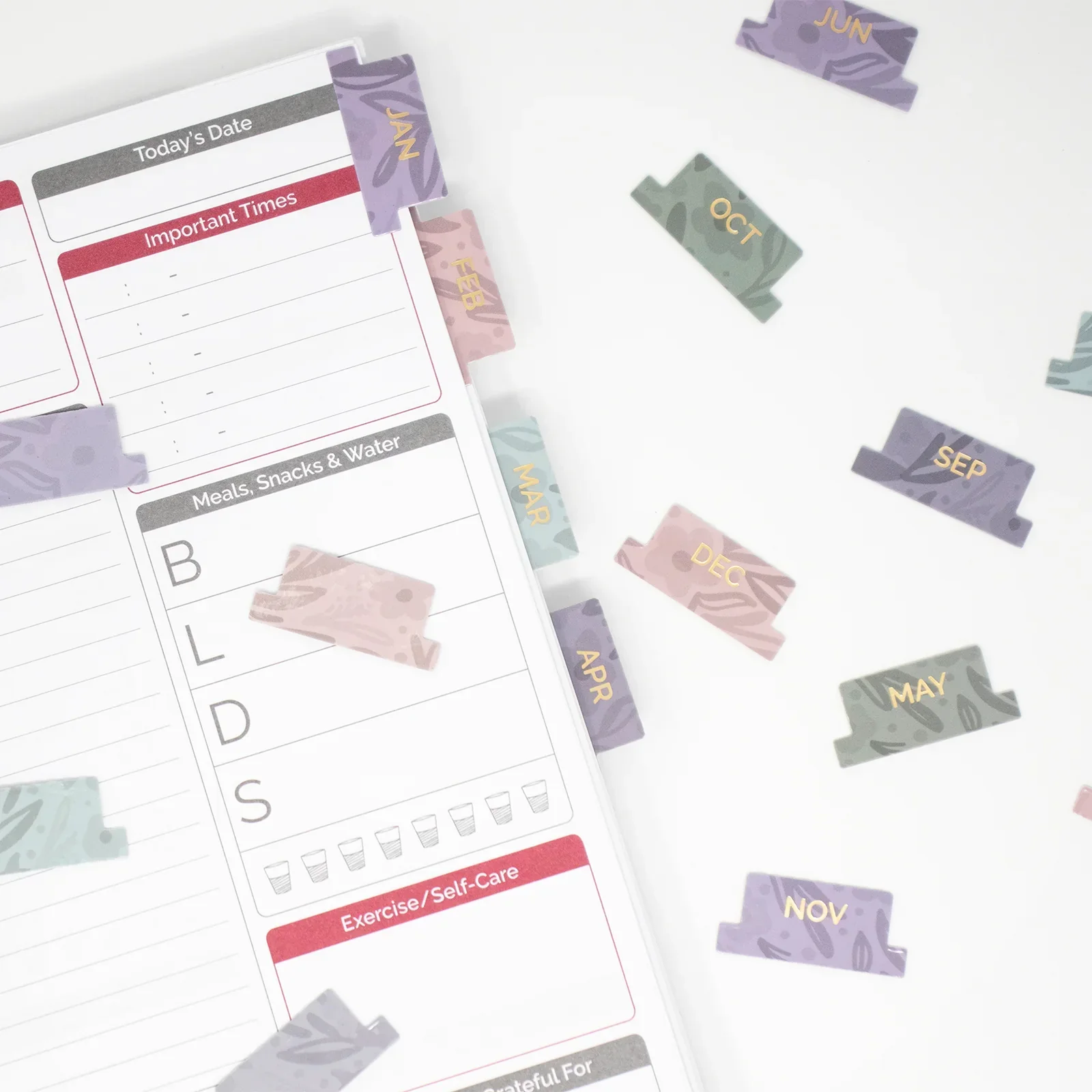 24 Piece Planner Tab Sticker Set, Jewel Floral - Image 11