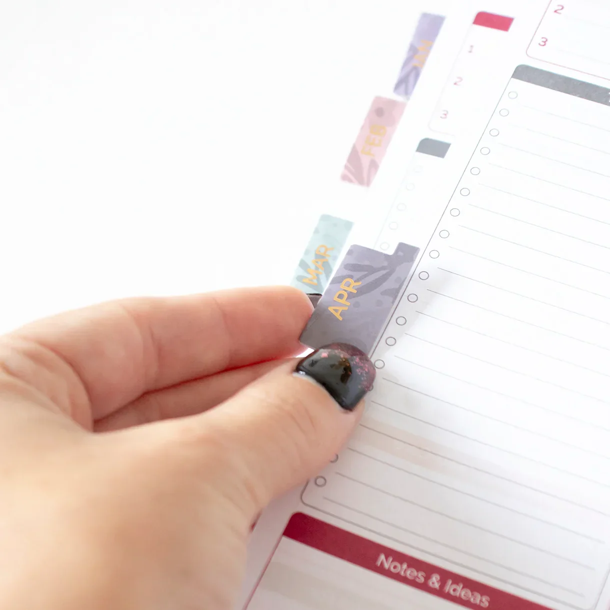 24 Piece Planner Tab Sticker Set, Jewel Floral - Image 9