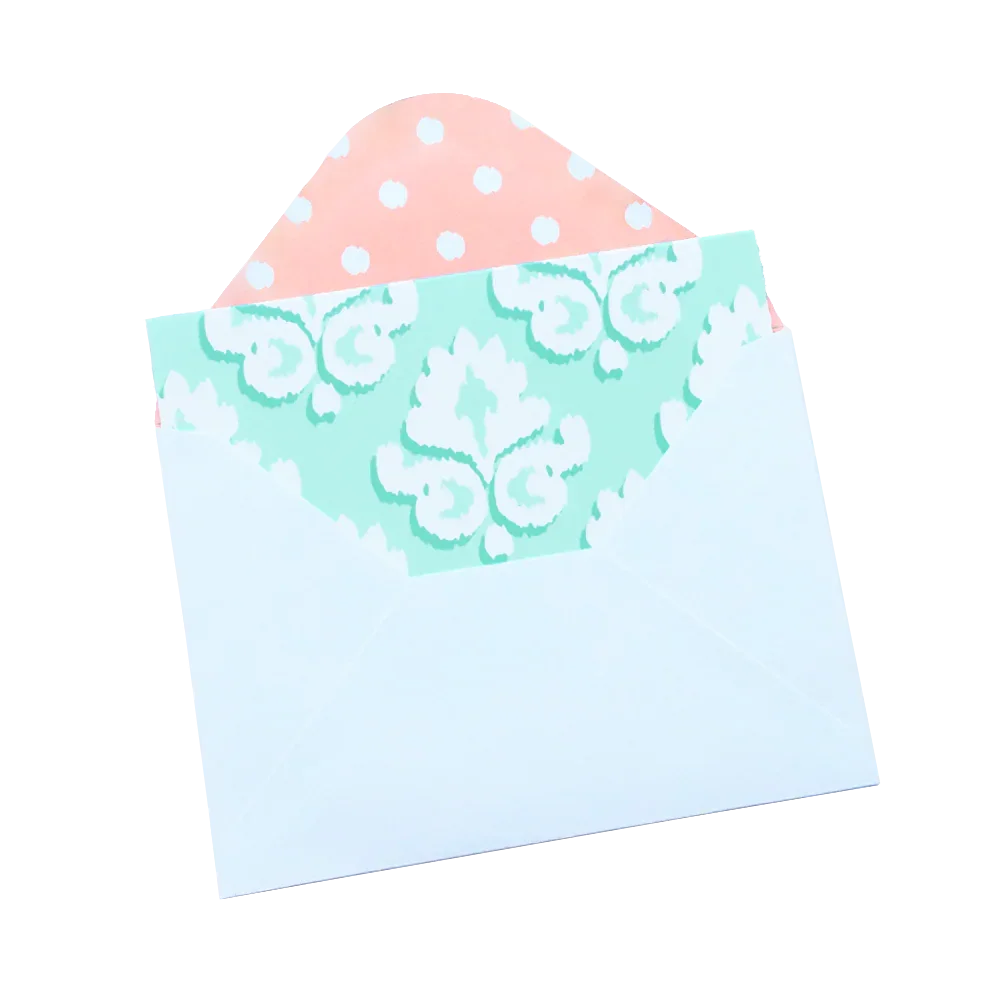 Card Set, Blank Mint Damask - Image 4