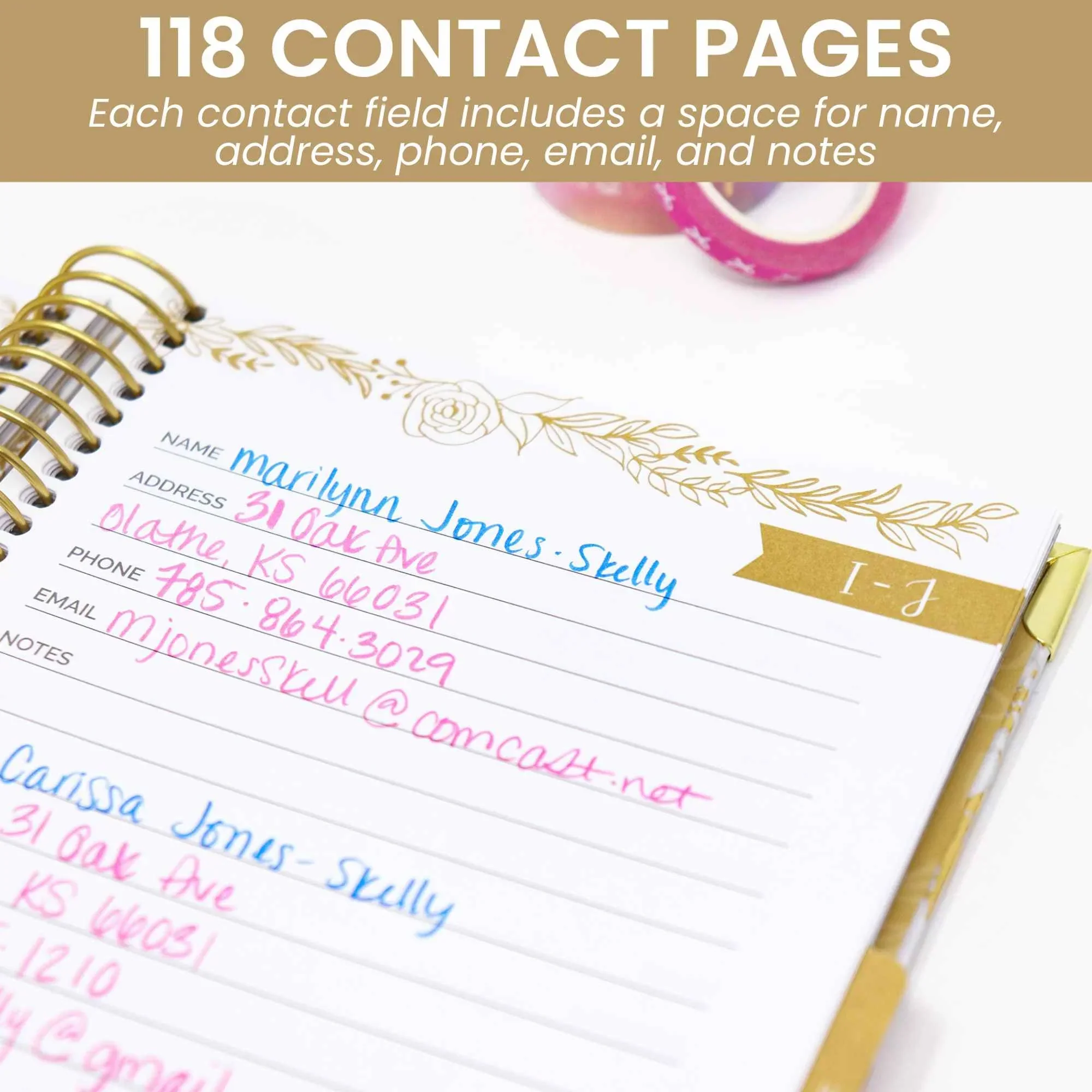 Contact Book, Marble Gold Stamp - Image 3