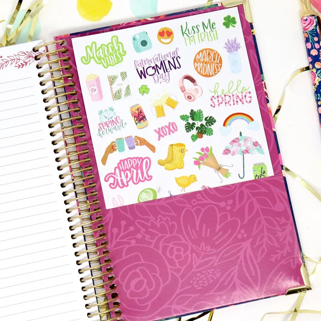 Contact Book, Vintage Floral Gold Stamp - Image 12