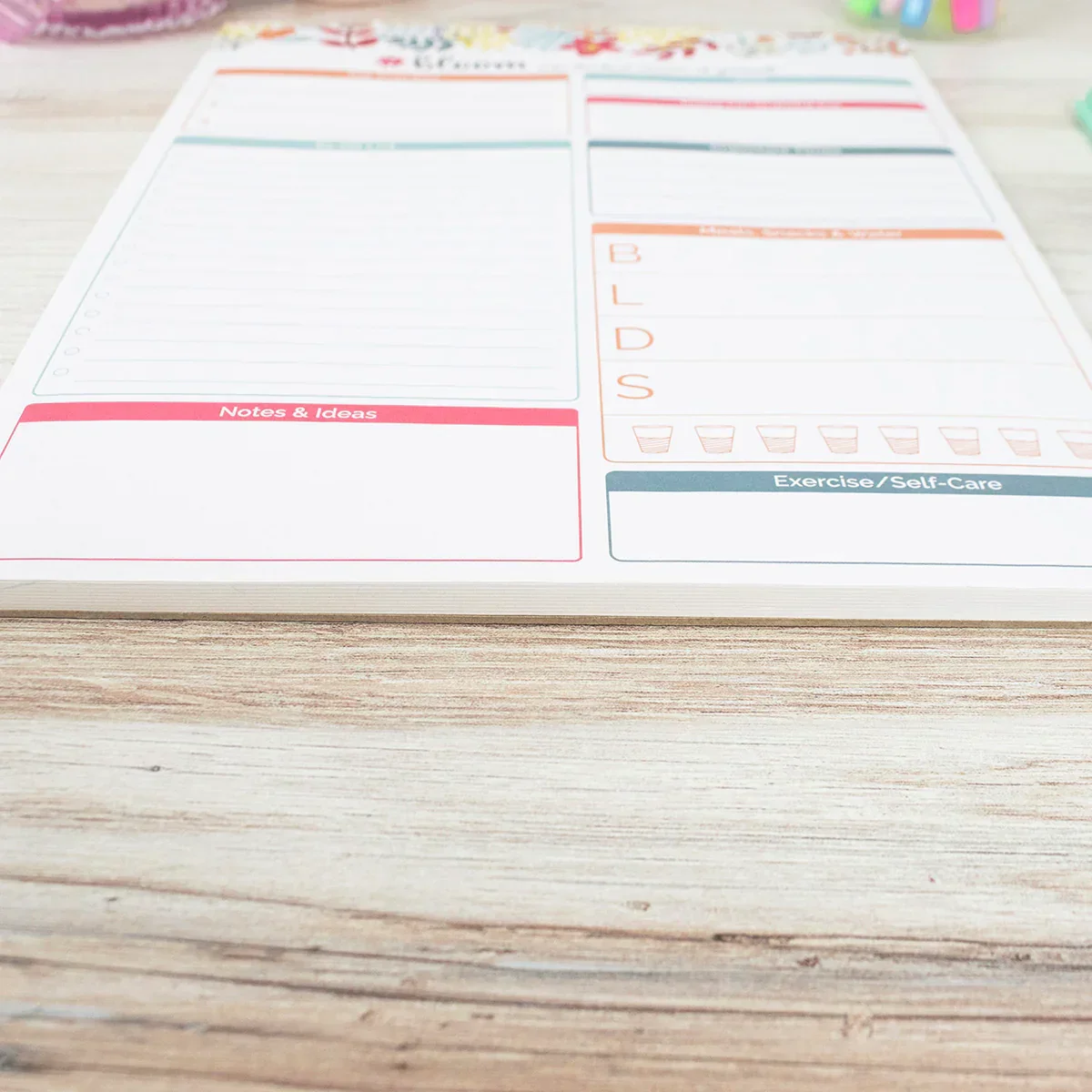 Planning Pad, 8.5" x 11", Daily Planning System, Floral Dots - Image 8