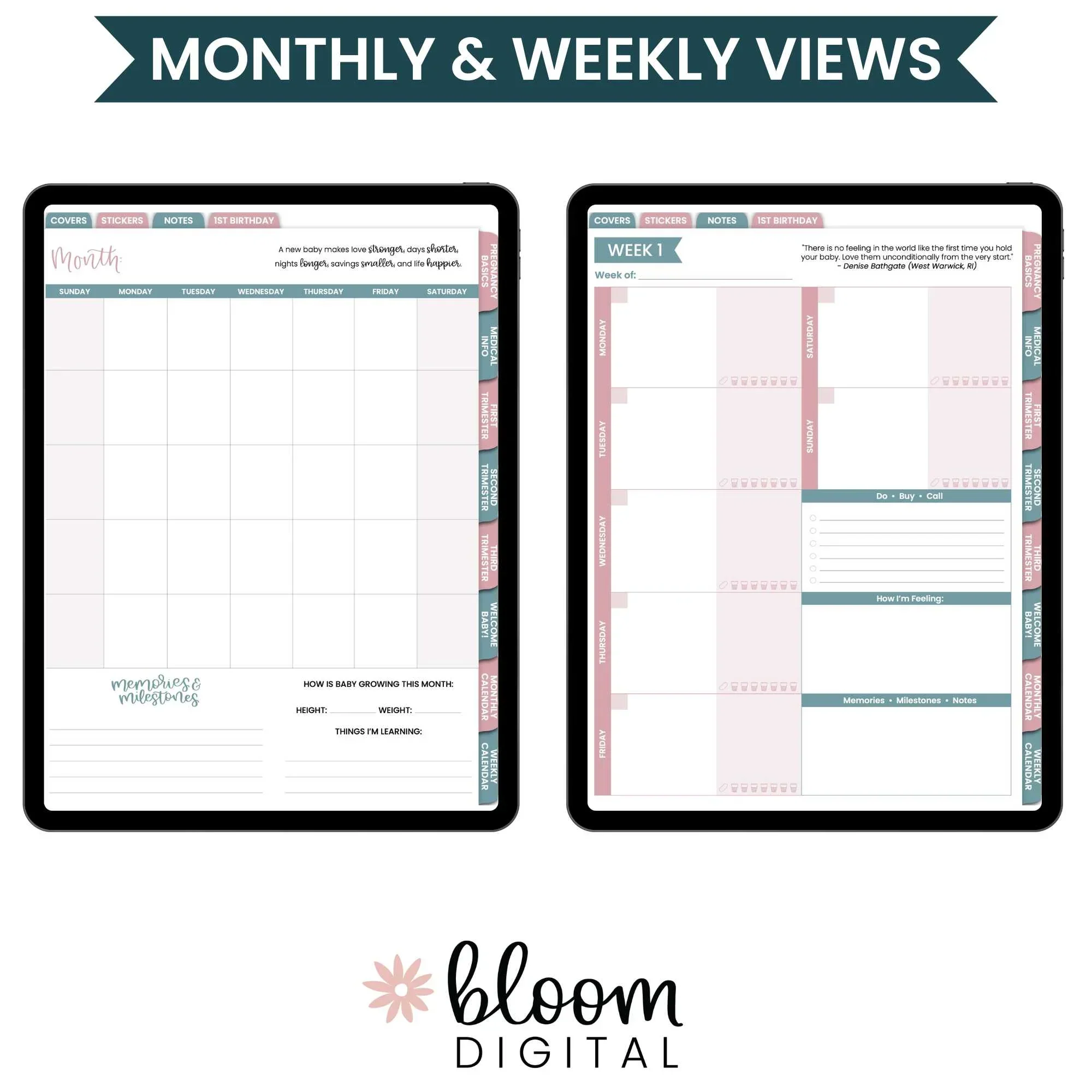 Digital Planner | Pregnancy & Baby's First Year - Image 4